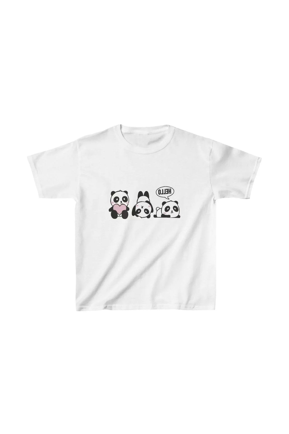 AE Stil Unisex Çocuk Baskılı T-Shirt - Beyaz