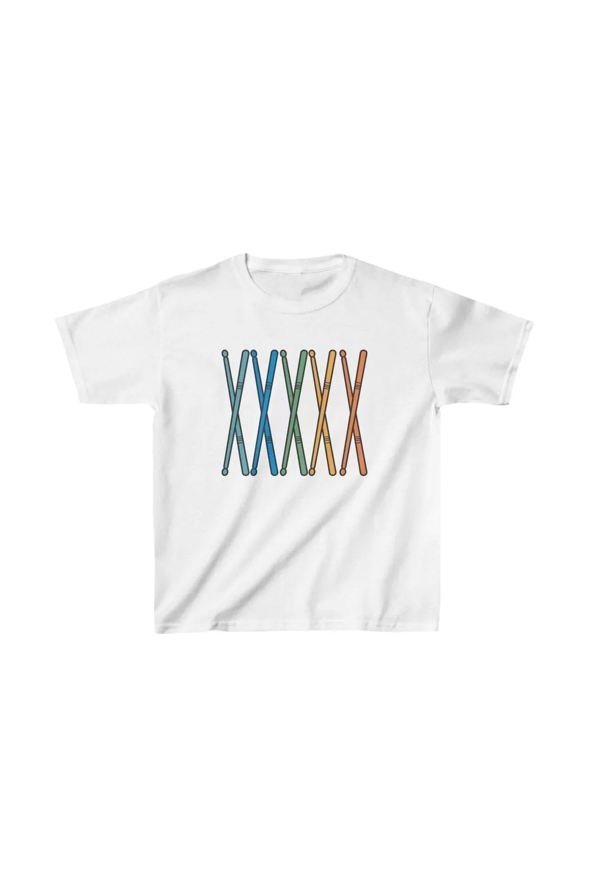 AE Stil Unisex Çocuk Baskılı T-Shirt - Beyaz