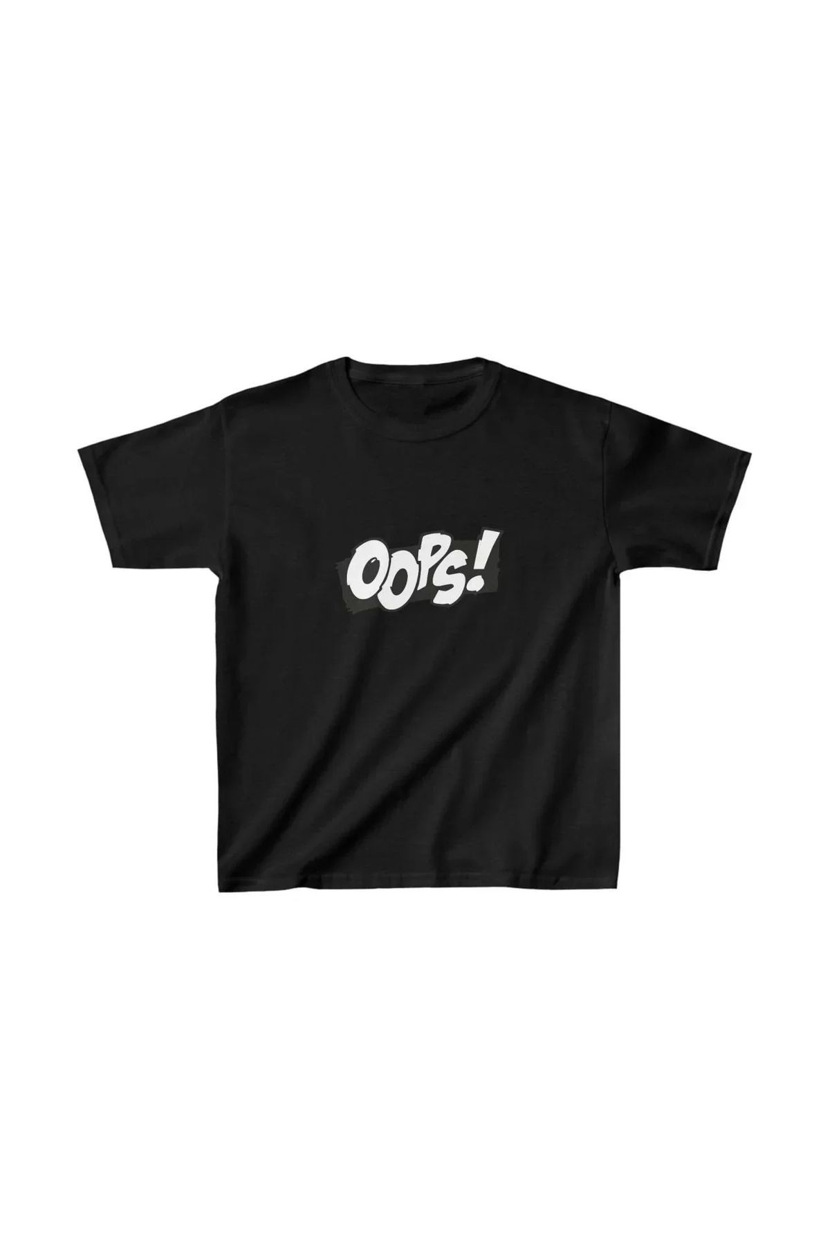 AE Stil Unisex Çocuk Baskılı T-Shirt - Siyah