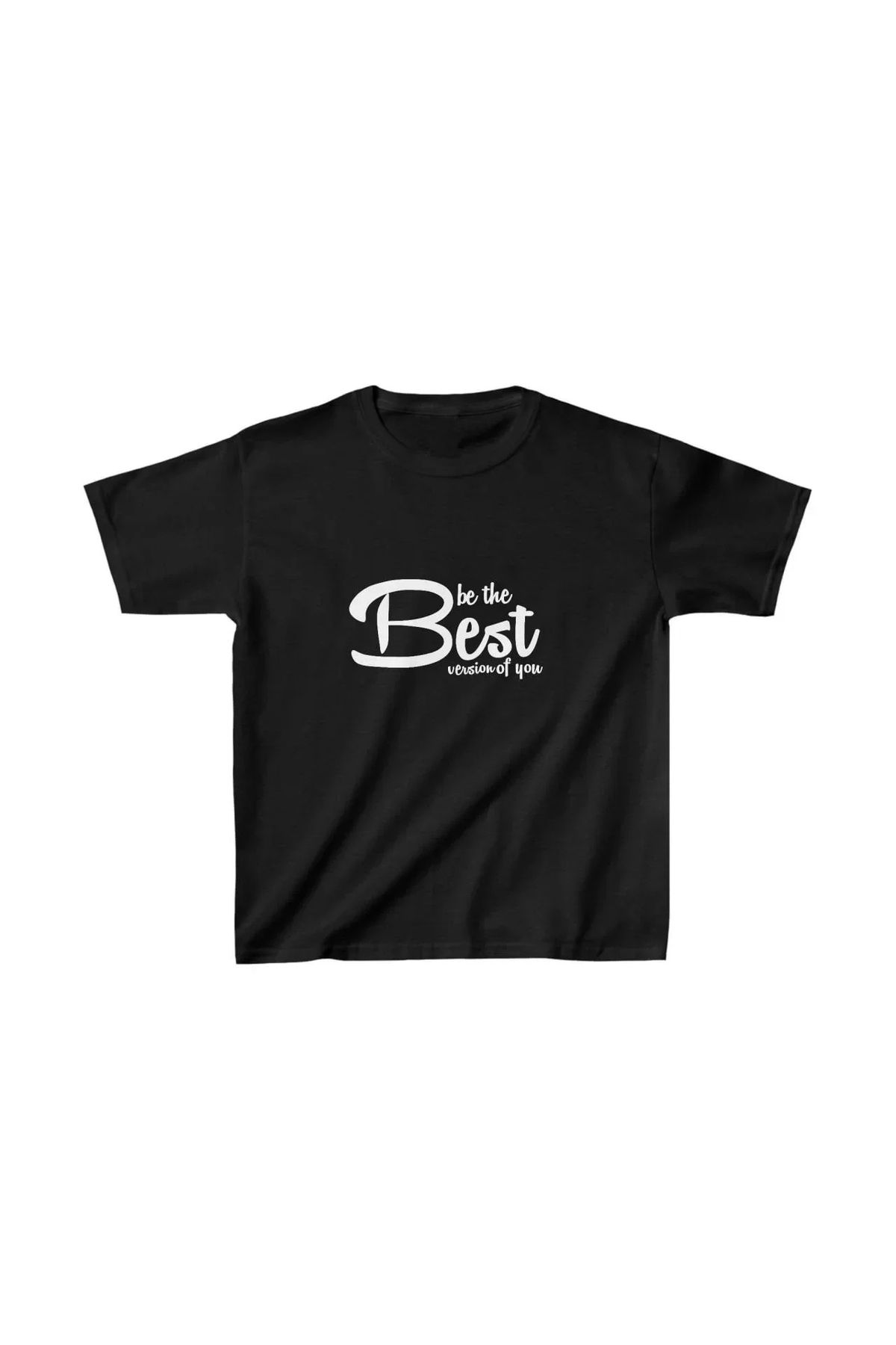 AE Stil Unisex Çocuk Baskılı T-Shirt - Siyah