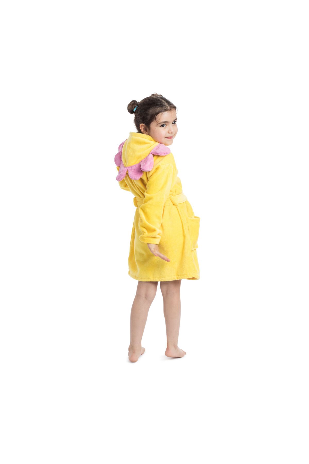 Orange Bed & Bath-FLOWER LEMON KIDS HOODED TOWEL BATH ROBE  10 - 12 yrs 1