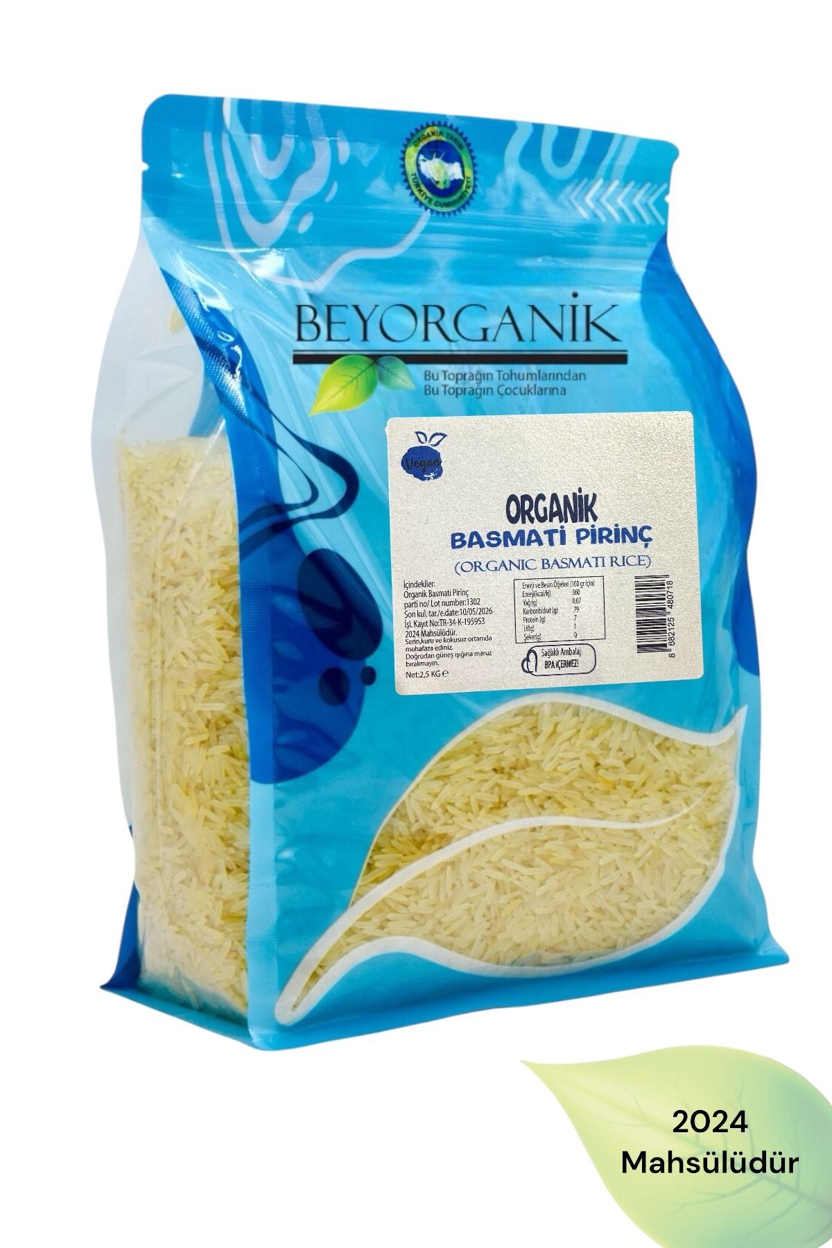 BEYORGANİK Organik Basmati Pirinç 2,5kg