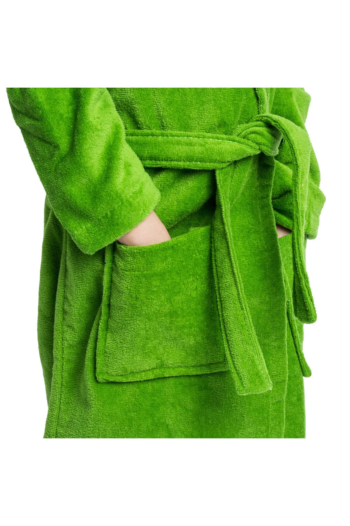 Orange Bed & Bath-DINO GREEN KIDS HOODED TOWEL BATH ROBE  6 - 8 yrs 3