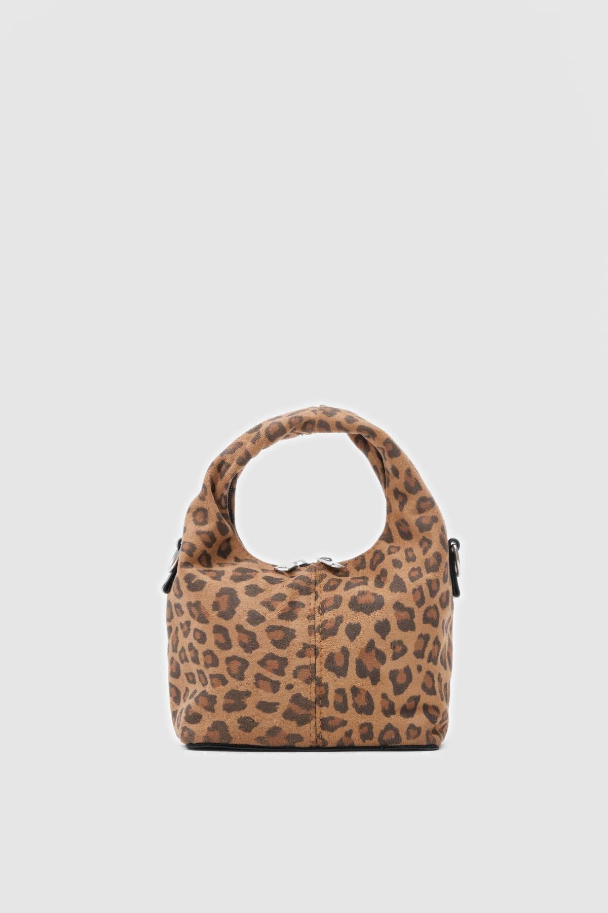 Shule Bags Axy Süet Leopar Çapraz Çanta