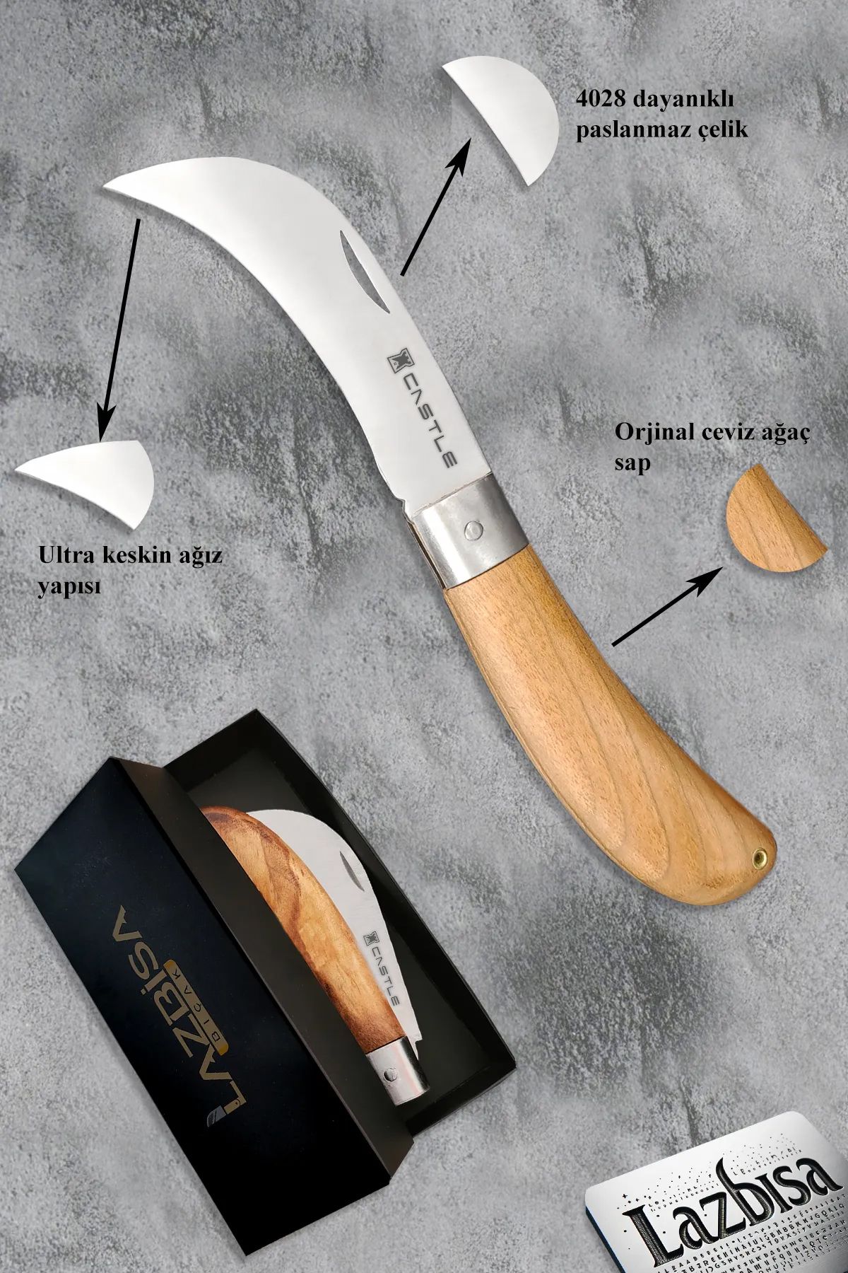 LAZBİSA-Lz-K12 Pruning Set - 4-Piece Branches and Vaccine Flap Knife 4