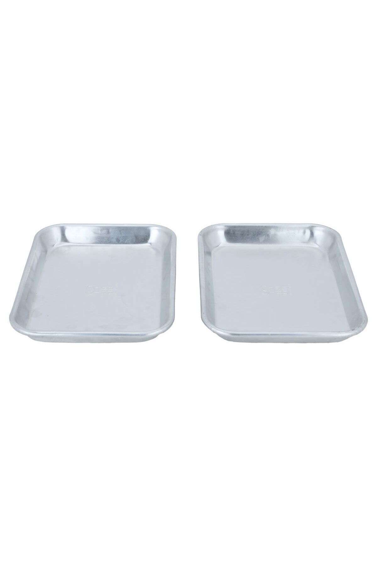 Alsaif Gallery-Burger Tray Aluminum Al Seif Gallery, 27×19.4×2.6 cm, Rectangular, Two Pieces - Silver 2