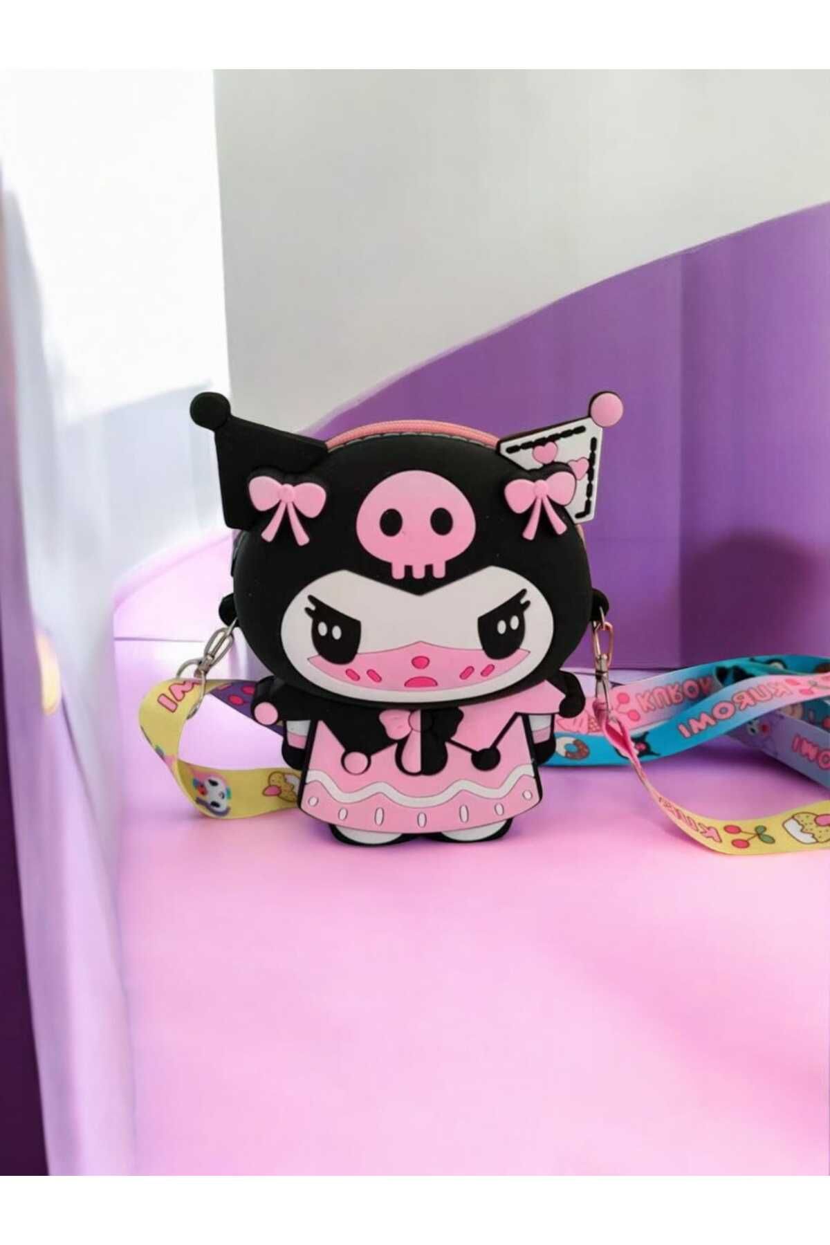 Kuromi Figürlü En 10cm Boy 13cm Silikon Çoçuk Çanta