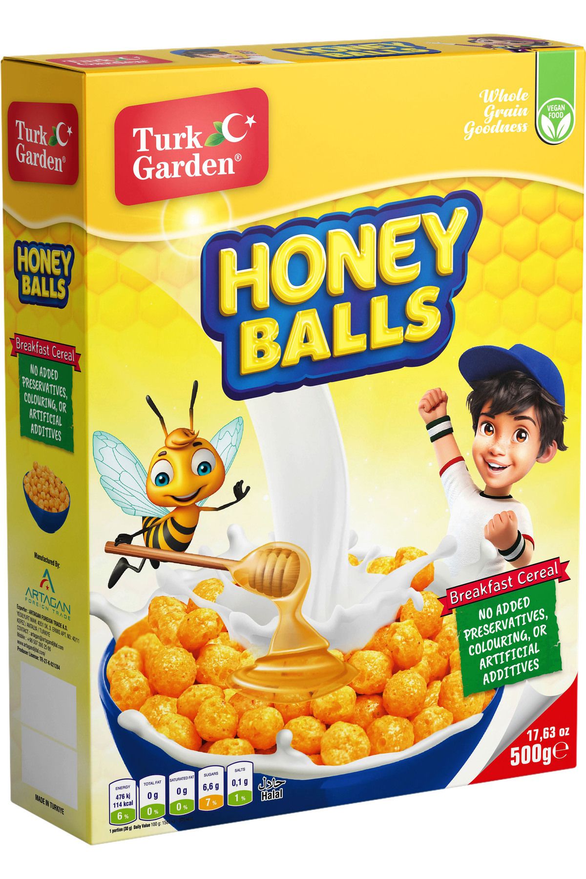 TURK GARDEN Honey Balls Ballı Mısır Gevreği 500 gr 5'li Paket