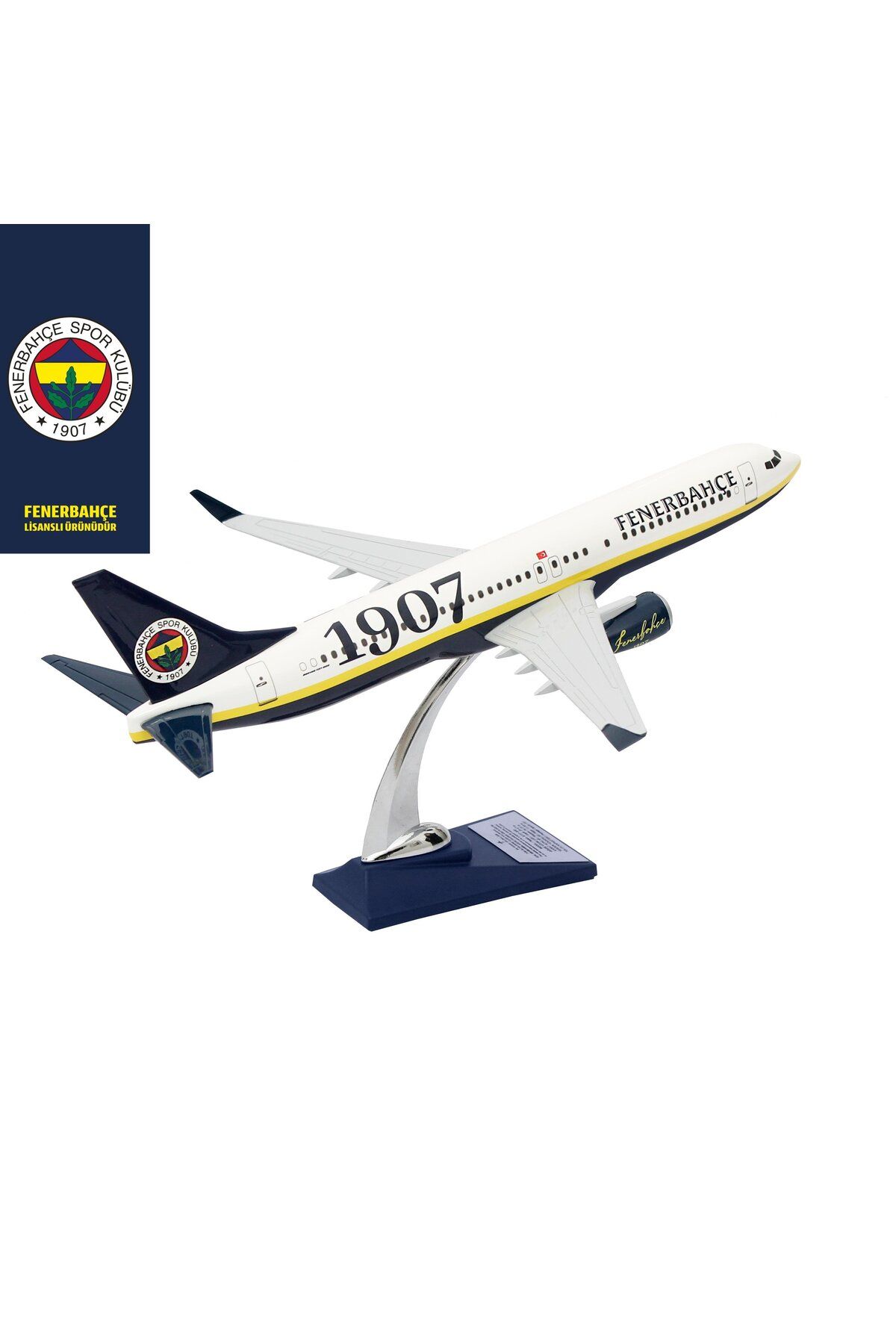 Fenerium Boeing 737-800 1/100 Ölçek Fenerbahçe Lisanslı Klasik Tasarım Maket Uçak