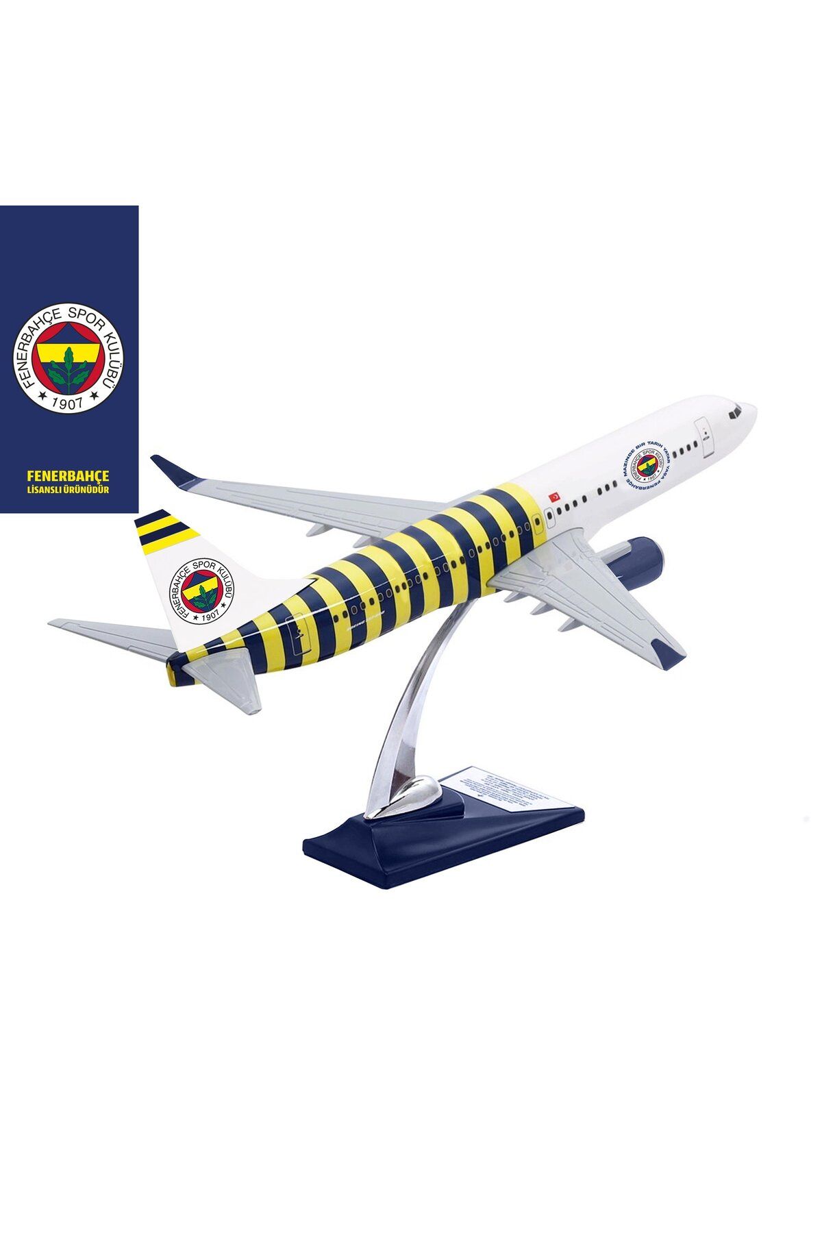 Fenerium Boeing 737-800 1/100 Ölçek Fenerbahçe Lisanslı Çubuklu Tasarım Maket Uçak
 (UCK0191)