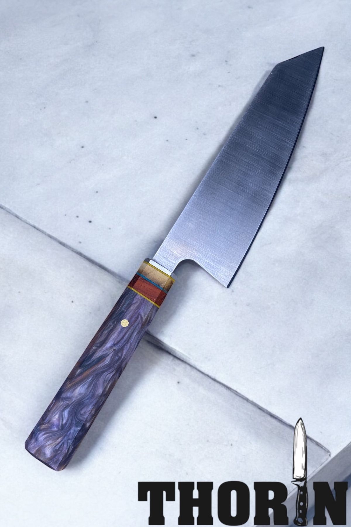 EL YAPIMI 32 cm Kiritsuke Epoksi şef bıçağı çelik