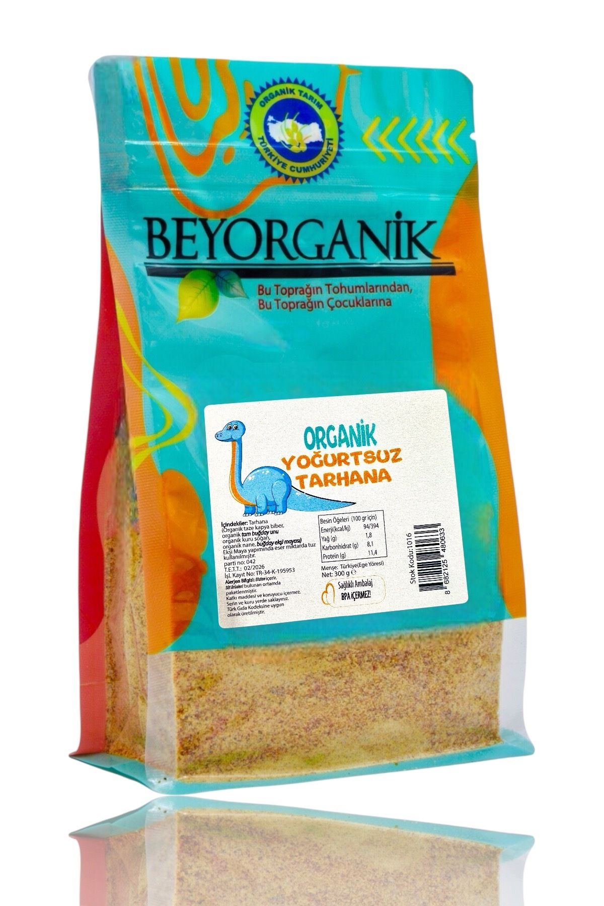 BEYORGANİK Organik Yoğurtsuz Bebek Tarhanası Vegan 300gr 6ay (PESTİSİT VE AFLATOKSİN ANALİZLİ)