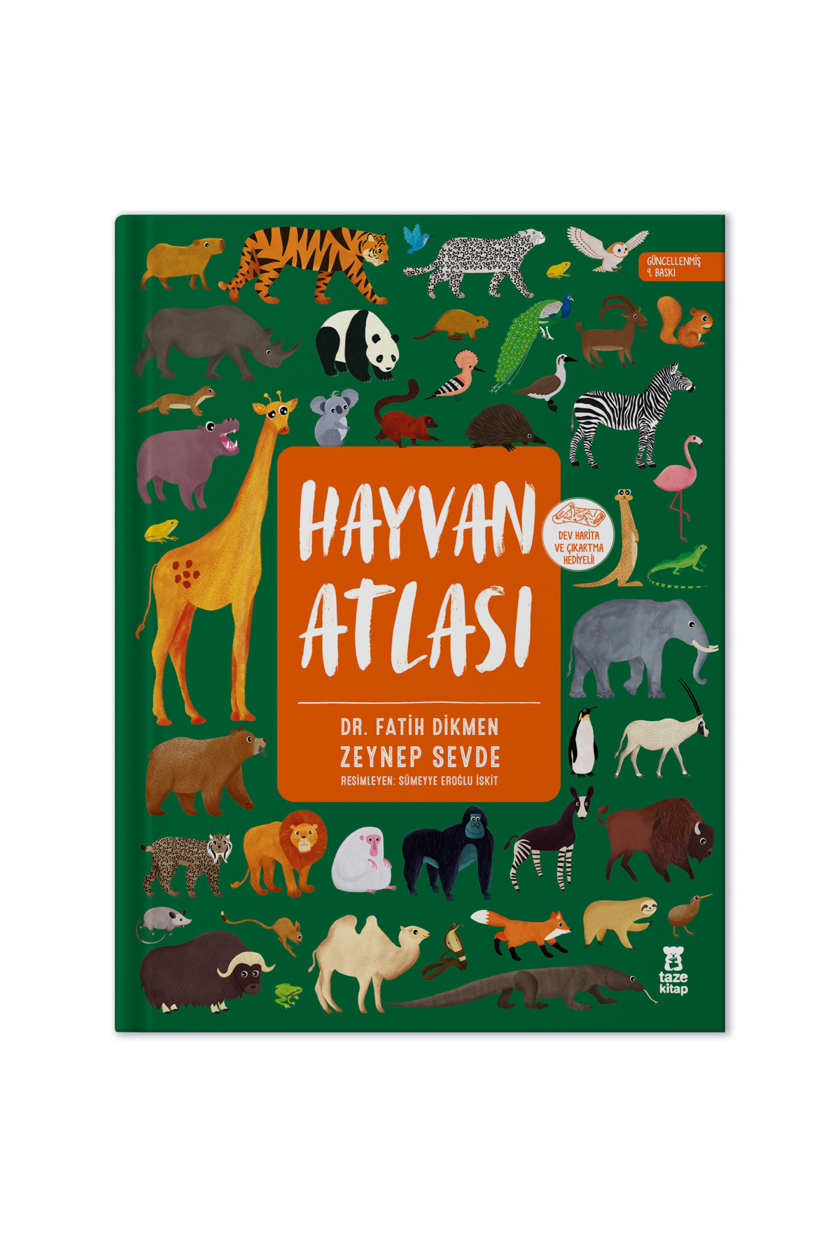 Taze Kitap Hayvan Atlası (DEV HARİTA VE ÇIKARTMA HEDİYELİ) - Dr