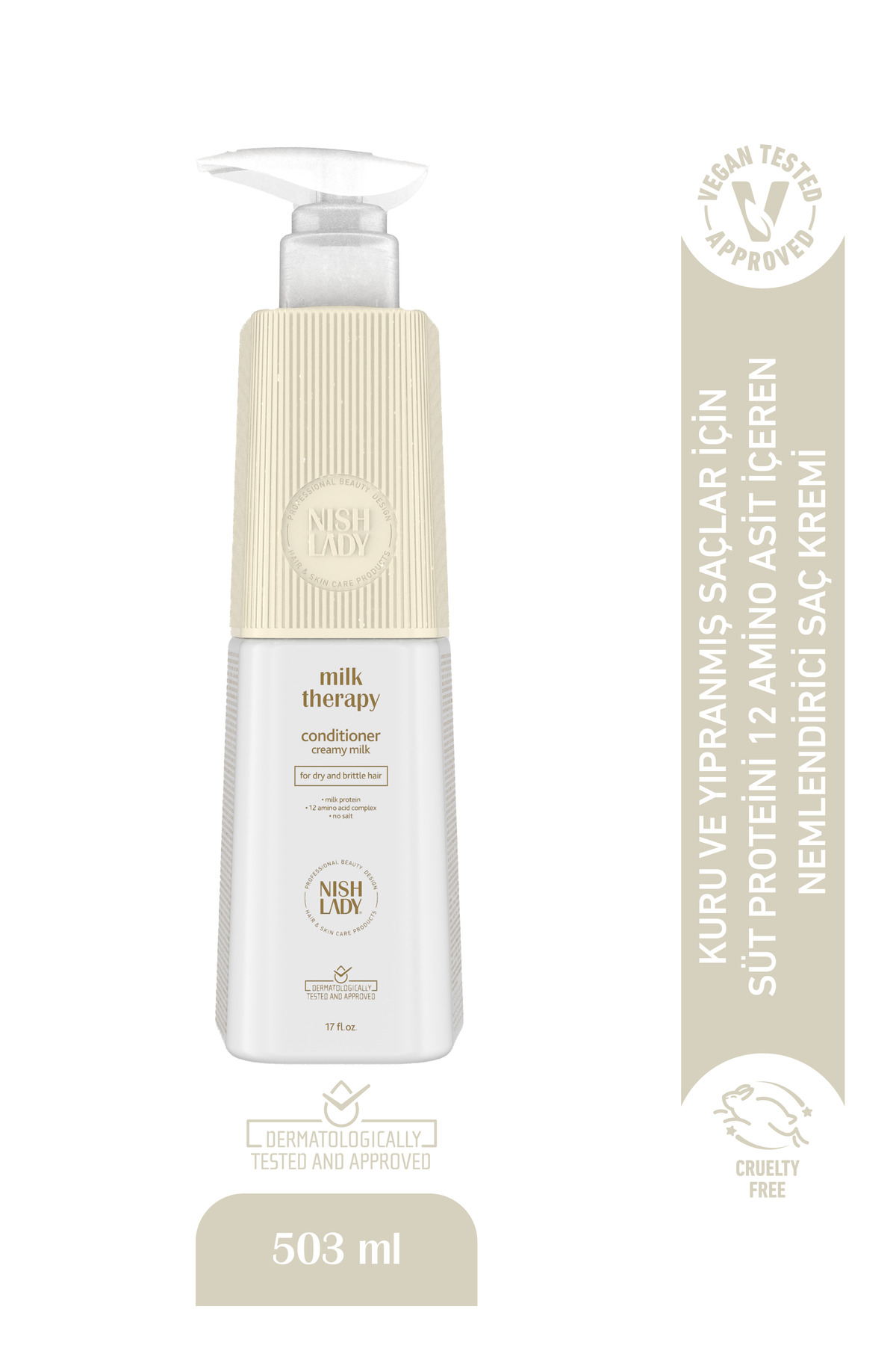 NISHLADY Milk Therapy Saç Kremi - Kuru Ve Yıpranmış Saçlara Yönelik Nemlendirici Saç Kremi — NLMTK503