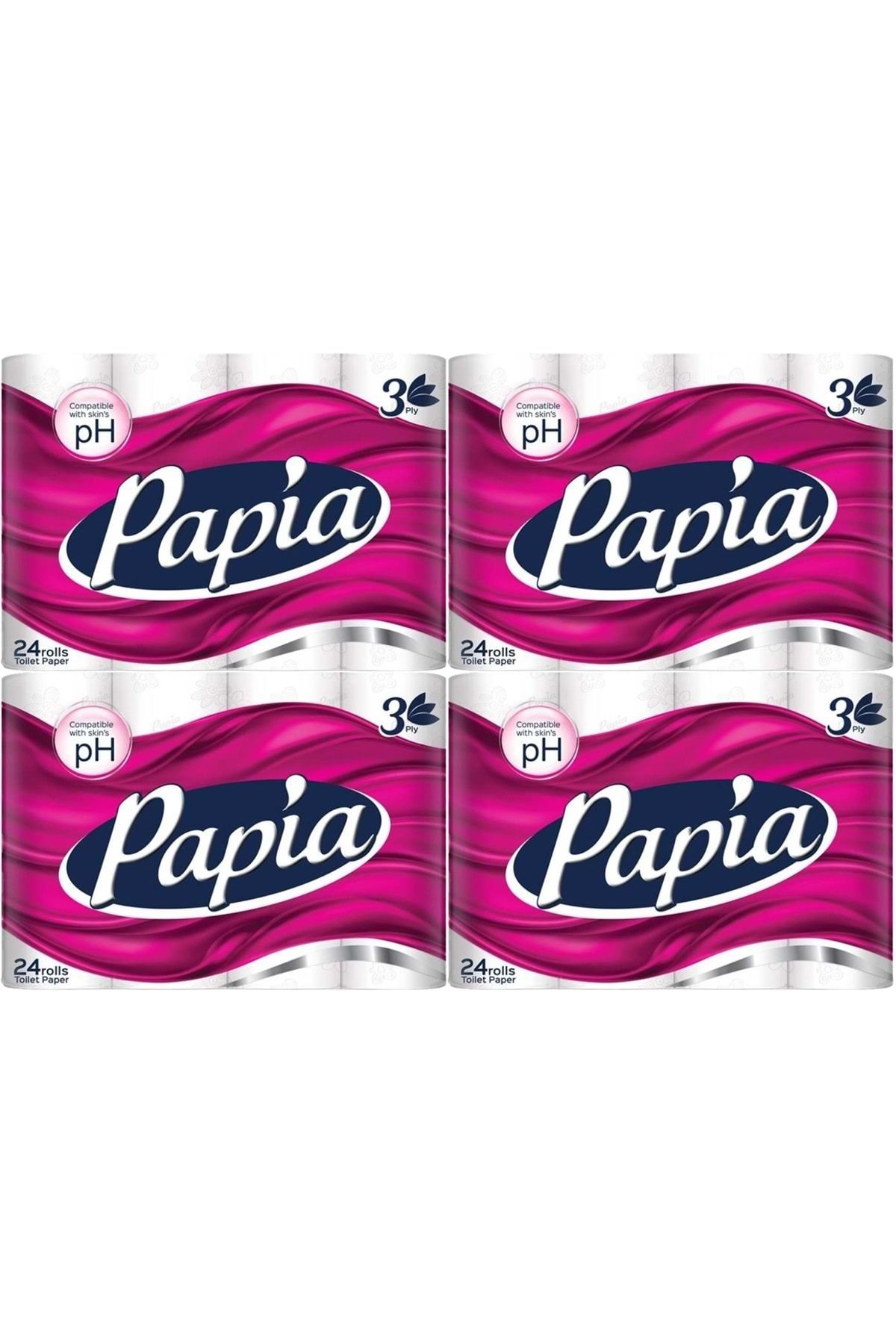 Papia Tuvalet Kağıdı (3 Katlı) 96 Lı Set Klasik (4PK*24)