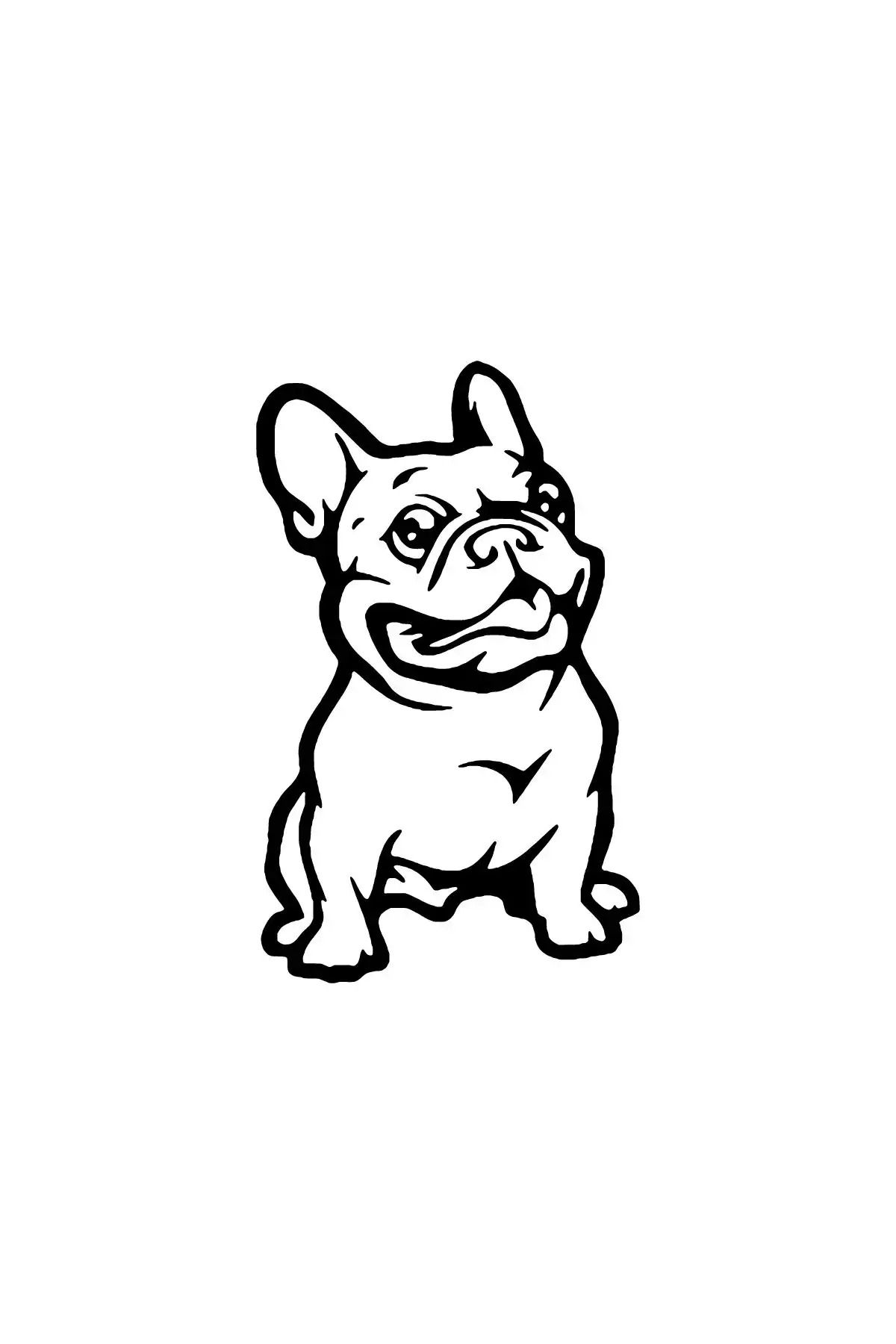 Kendorf Sevimli Bulldog Duvar Dekor Sticker 40 X 64 Cm