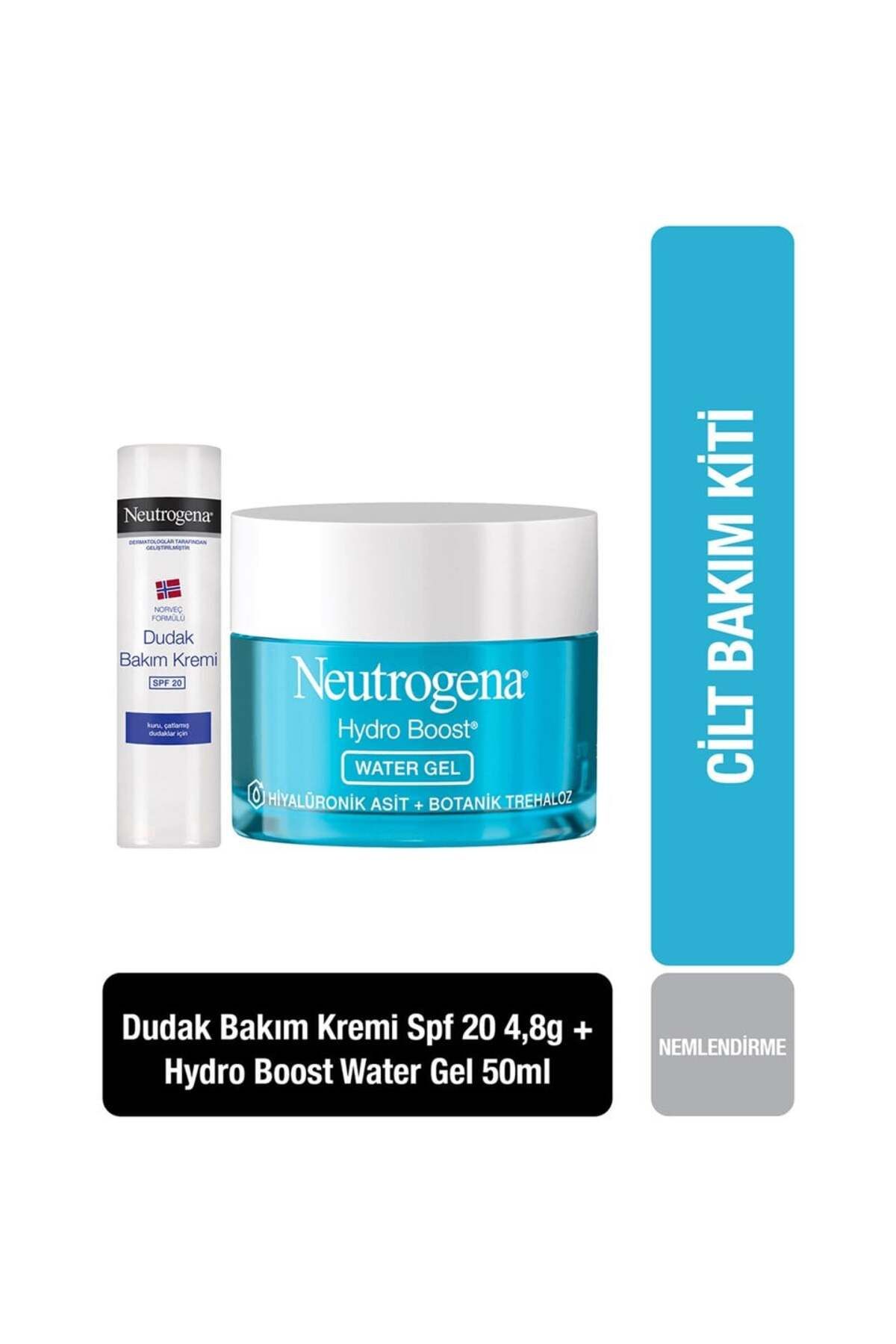 Neutrogena Naturagen Hydro Boost Water Jel 50 ml ve Dudak Kremi Spf 20 Seti