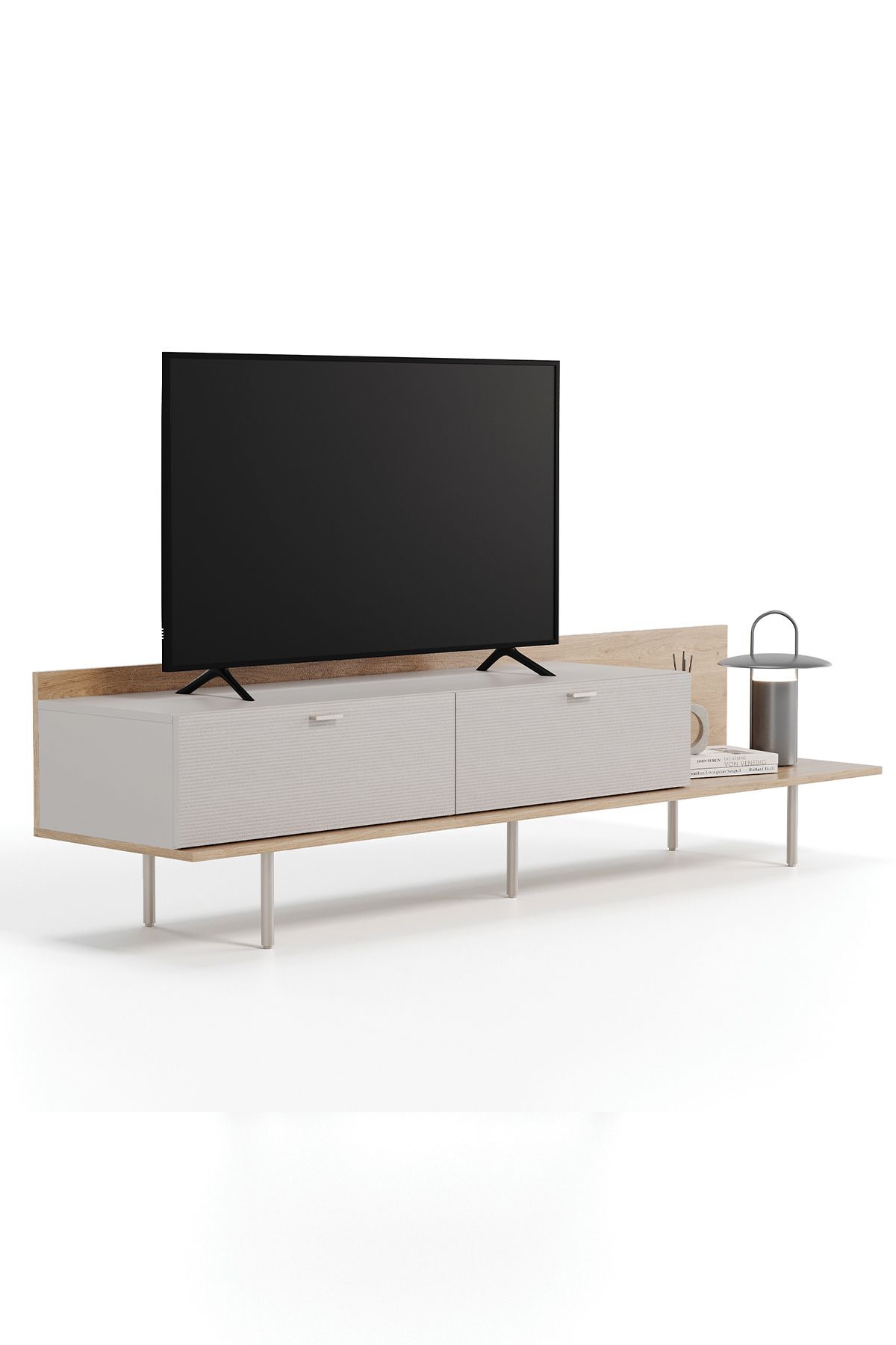 Enza Home Cante Tv Sehpası, 210x53 cm - Açık Meşe