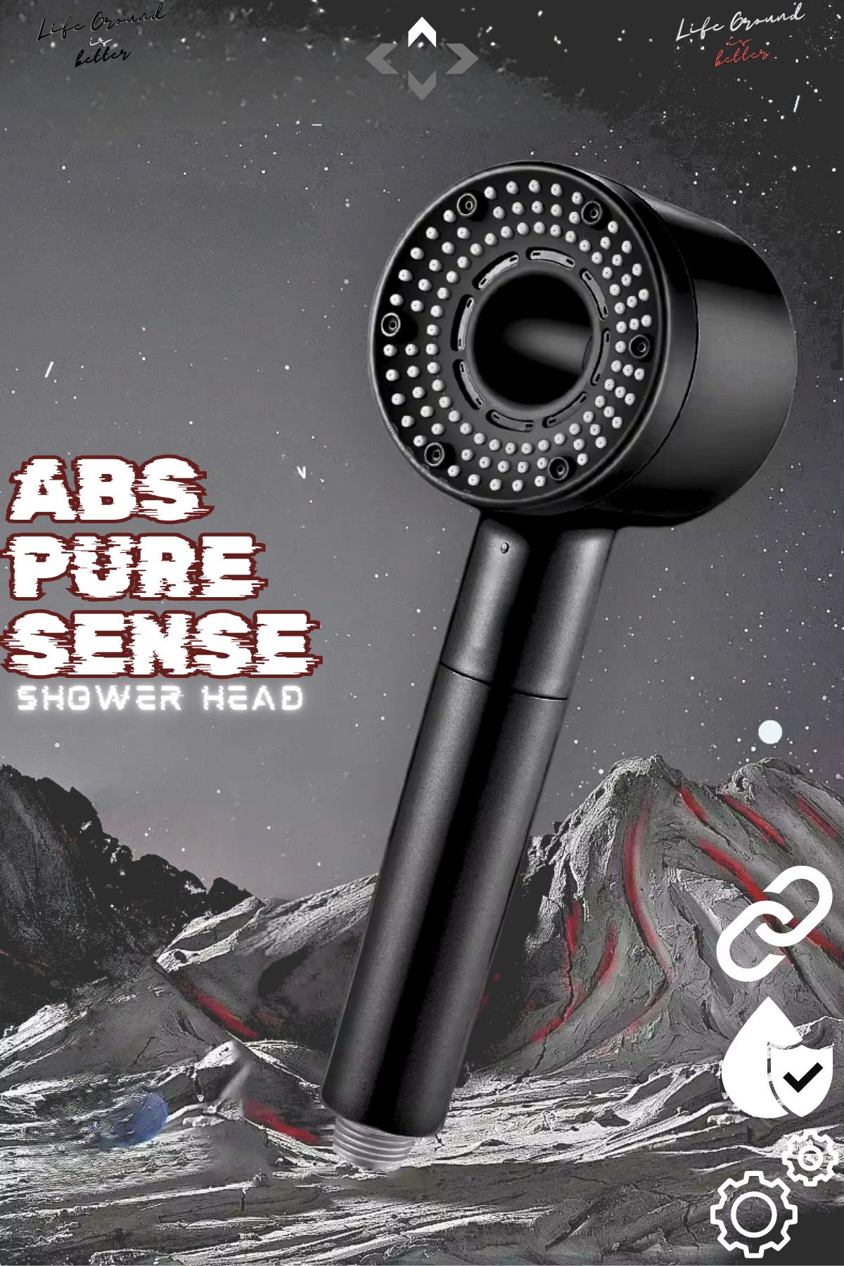 LİGROUND ABS PURE SENSE BASINÇLI Duş Başlığı 5 Fonksiyonlu ABS Duş Telefonu Duş Seti Masajlı Duş Telefonu