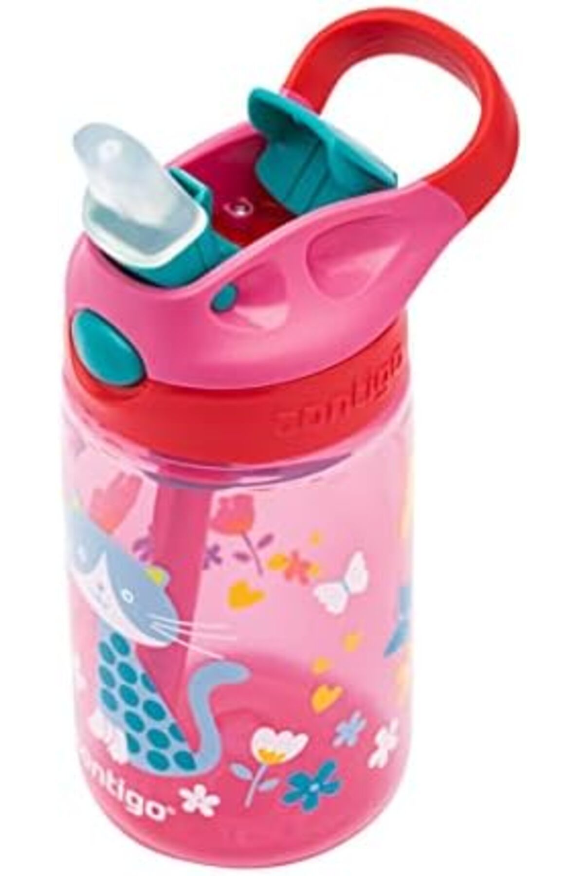 STOREMAX oskyshopx sızdırmaz,CHERRY CAT su şişesi, BPA içermeyen şişesi, pipetli, çocuk içecek Flip