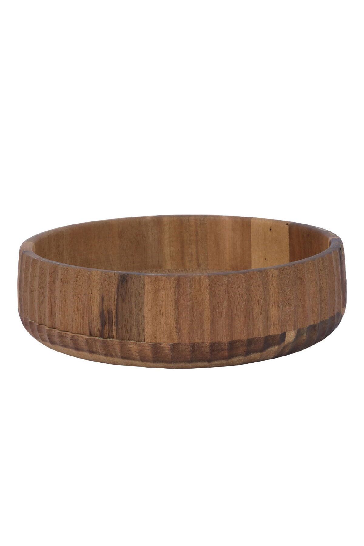 Alsaif Gallery-Al Saif Gallery Wooden Bowl, 22 cm, Round - Dark Brown 1