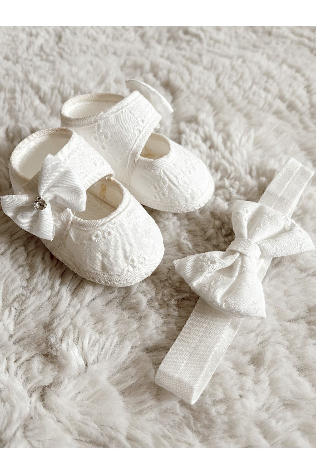 Cloudy Kız Bebek Fistolu Patik Kız Ekru Yeni Doğan Mevlüt Günlük Patik fotoğrafı 5 (önizleme)