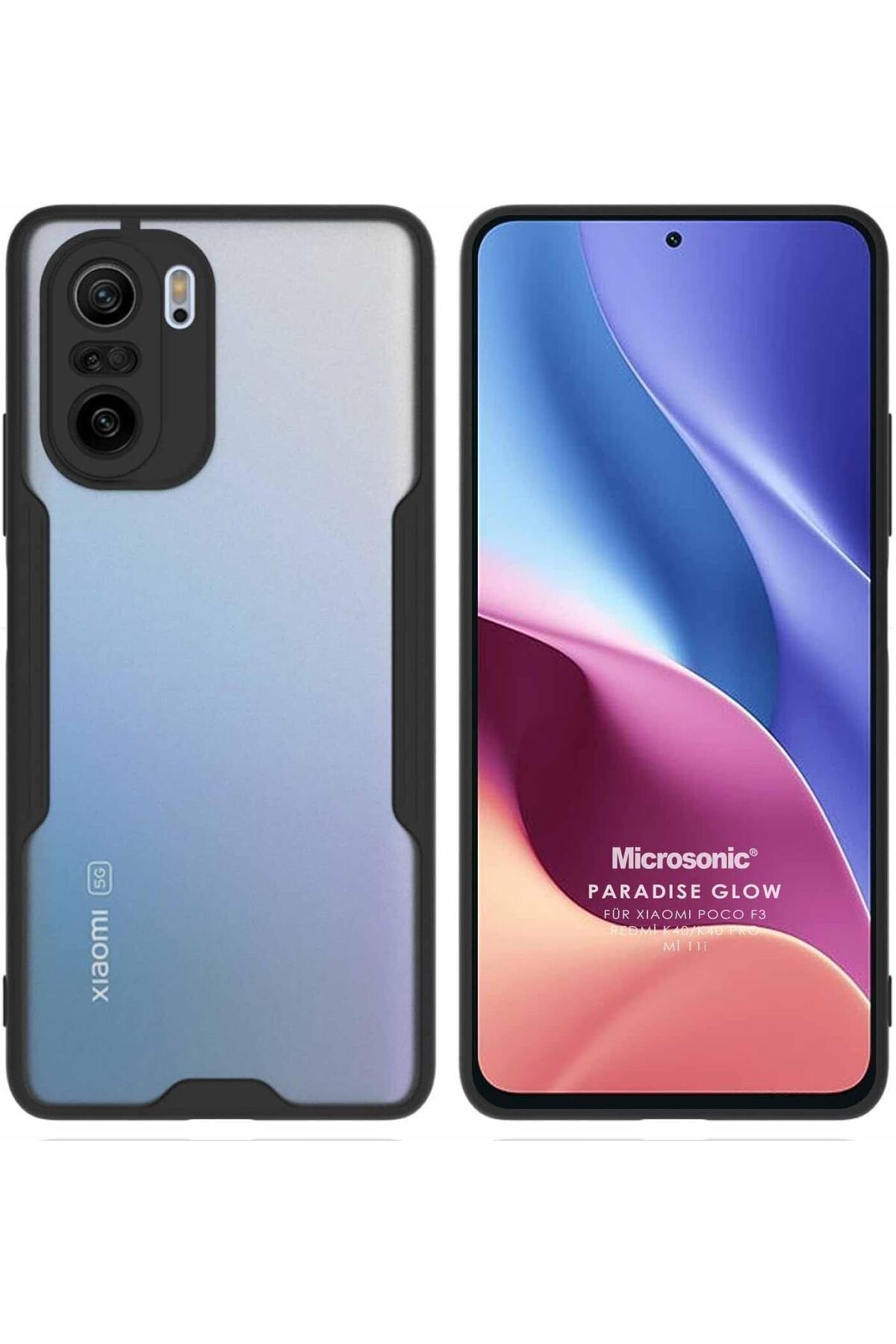 STOREMAX srhtDS Xiaomi Redmi K40 için Kılıf Paradise Glow Siyah [Redmi K40 ile Uyumlu Kılıf - Siyah] Des