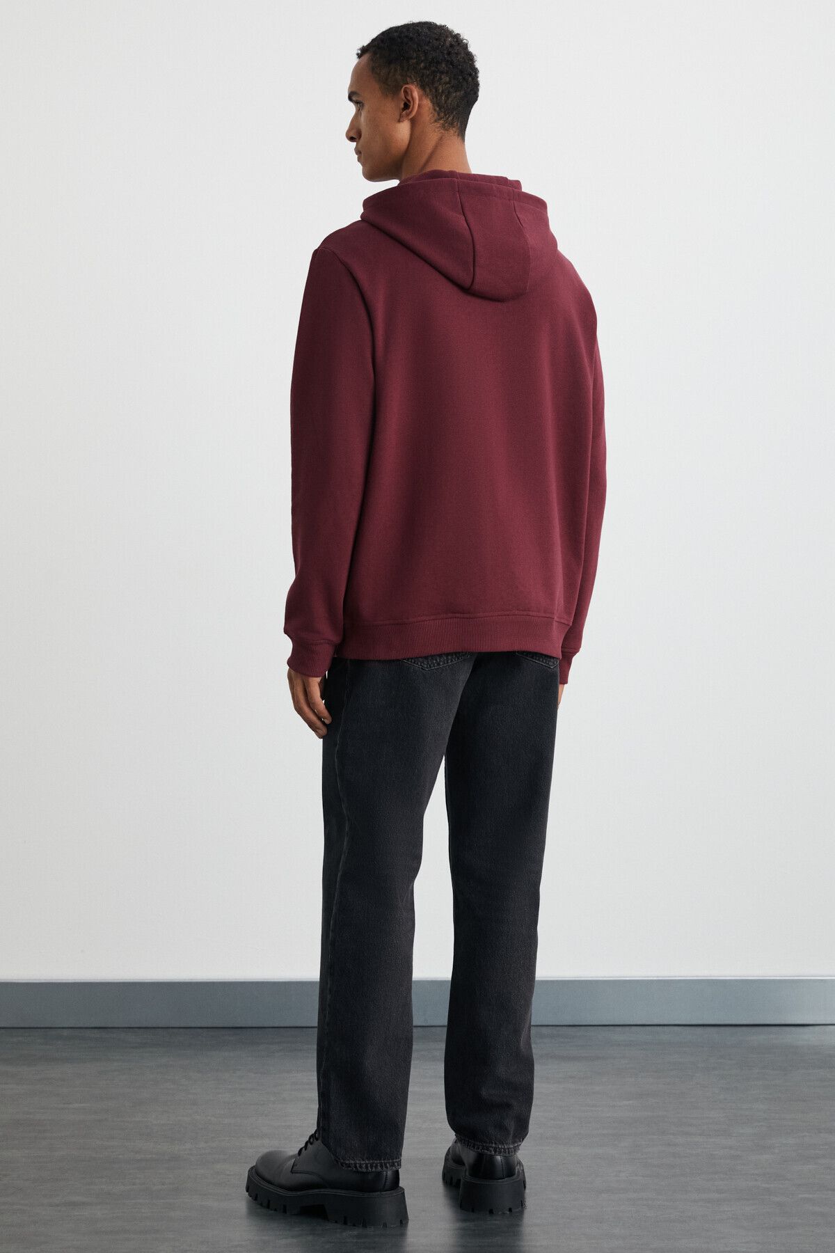 GRIMELANGE-Cartmel Men's Burgundy Sweatshirt - Comfortable Fit, Kangaroo Pocket and Hood 5