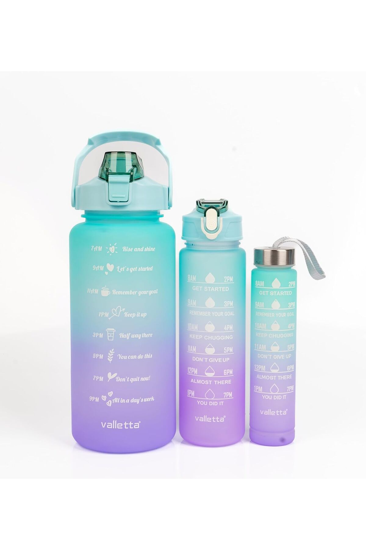 STOREMAX Eldorado 3lü Set Bpa Içermez Motivasyonel Su Matarası Yeşil Su Matarası,su Şişesi,s