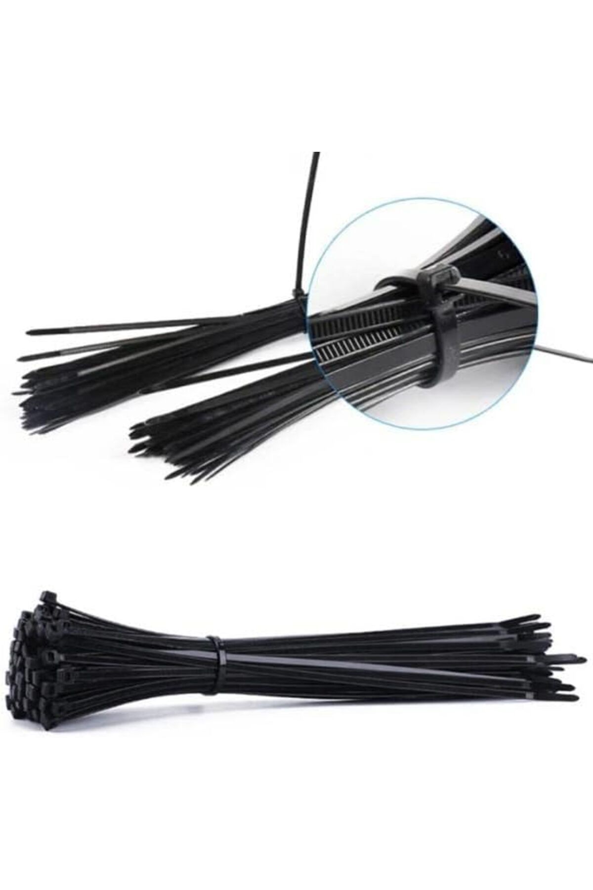 yenibagshop 3,6x150 Siyah 15cm Kablo Bağı Plastik Cırt Kelepçe Toplayıcı-100 Adet