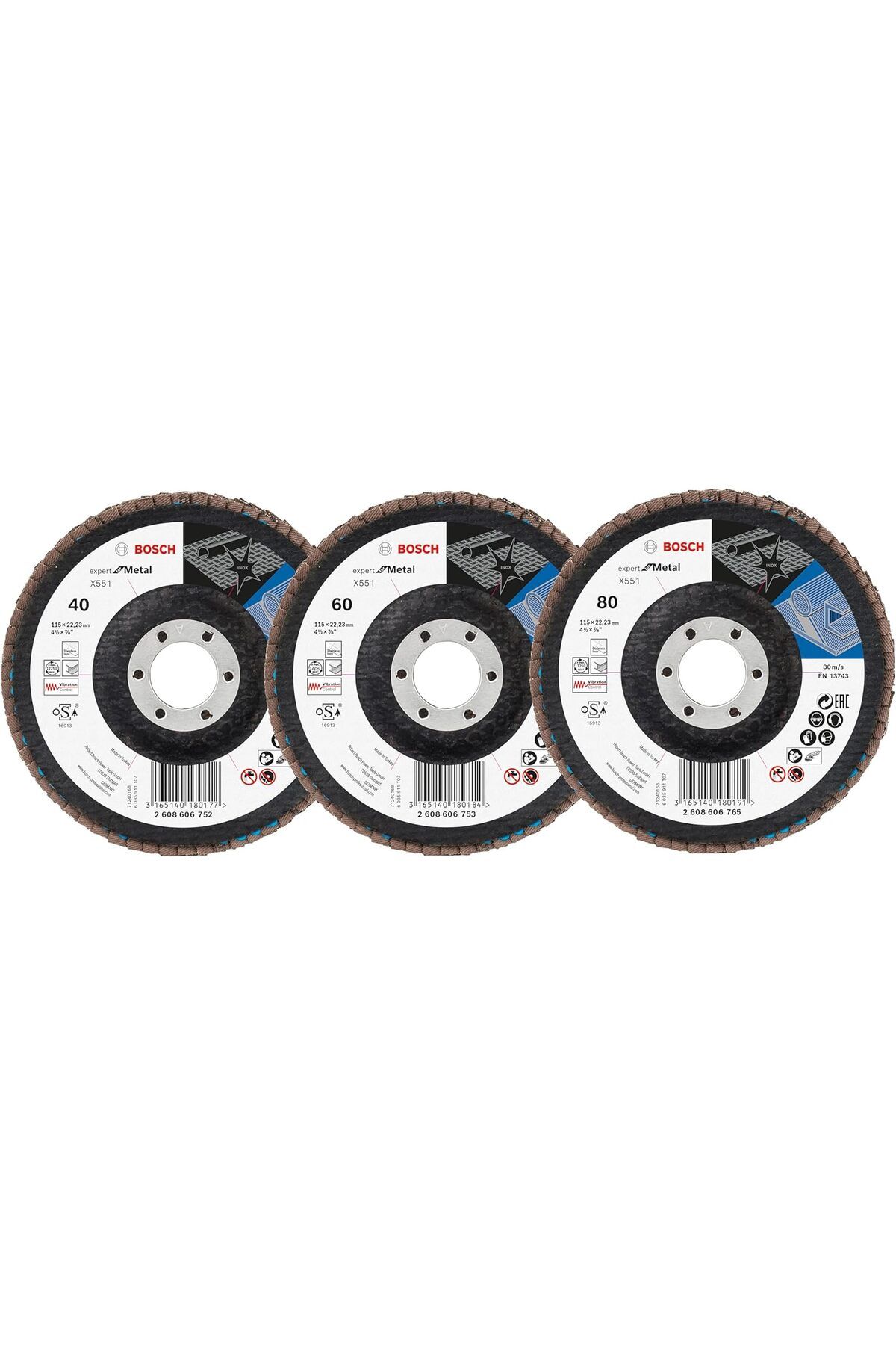 STOREMAX ysstorex Professional 3 Adet Flap Disk Seti X551 Expert for Metal, Çelik ve Paslanmaz Çelik Taşla