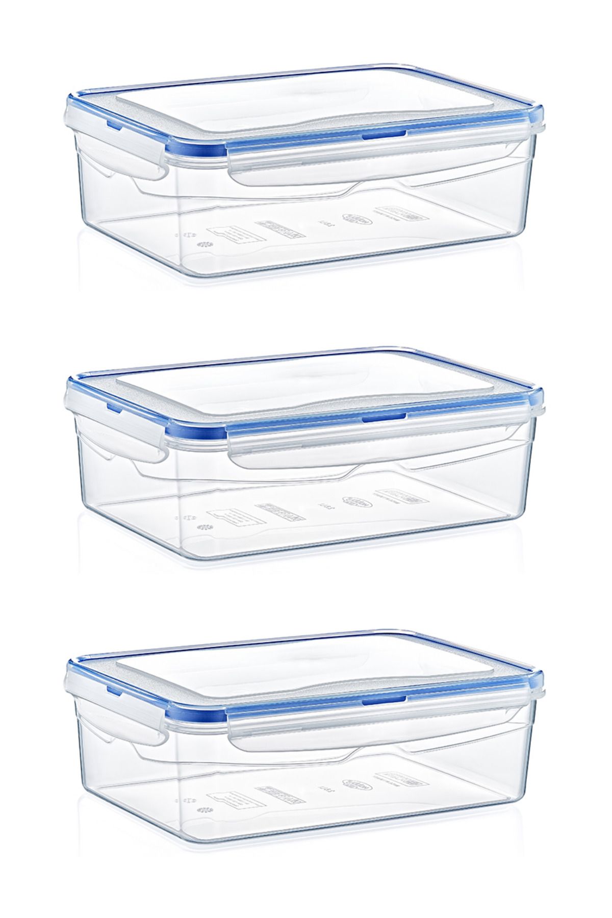 Tuppee-Rectangular Leak Proof Storage Container 2.6 L (3 Pieces) 1