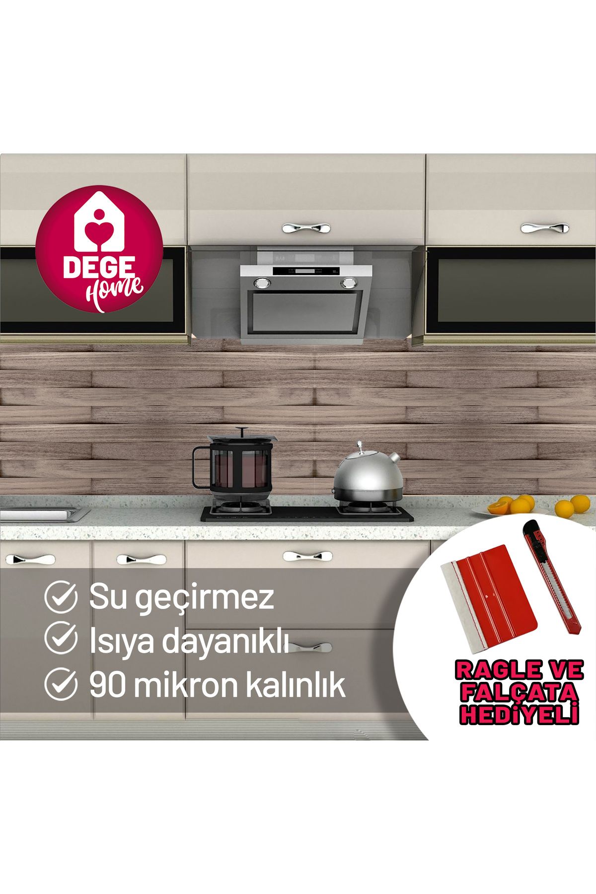 DEGE HOME Ahşap Desenli Folyo, Mutfak, Dolap, Masa Kaplama Folyosu No: 6009