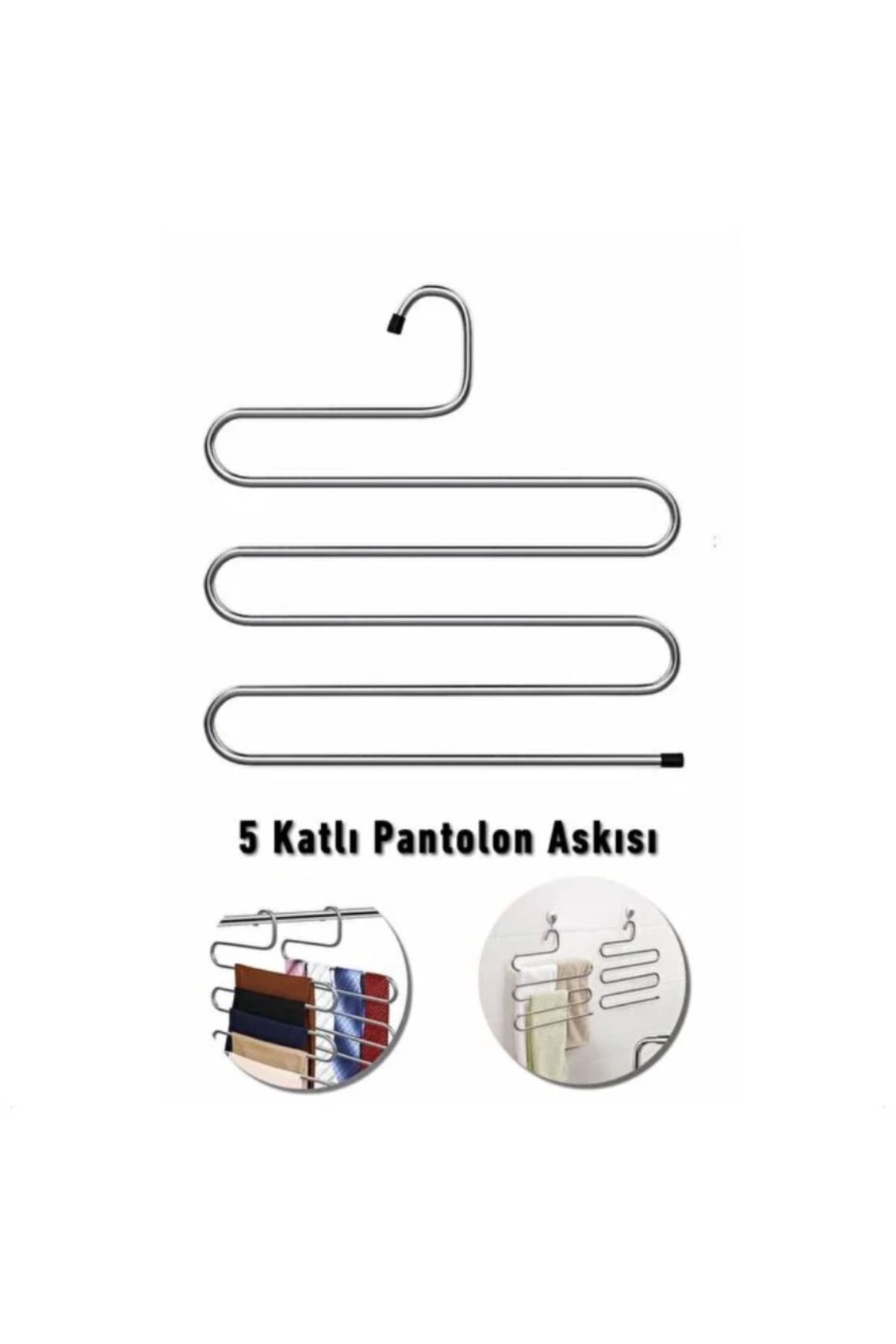 abnturk Metal 5 Katlı Pantolon Eşarp Askısı 1 Adet