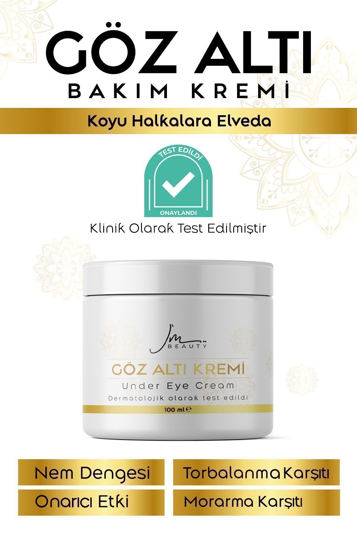 İMBEAUTY Göz Altı Morluk, Koyu Halka, Aydınlatıcı, Torbalanma Giderici, Yoğun Nemlendirici Bakım Kremi 100 ml