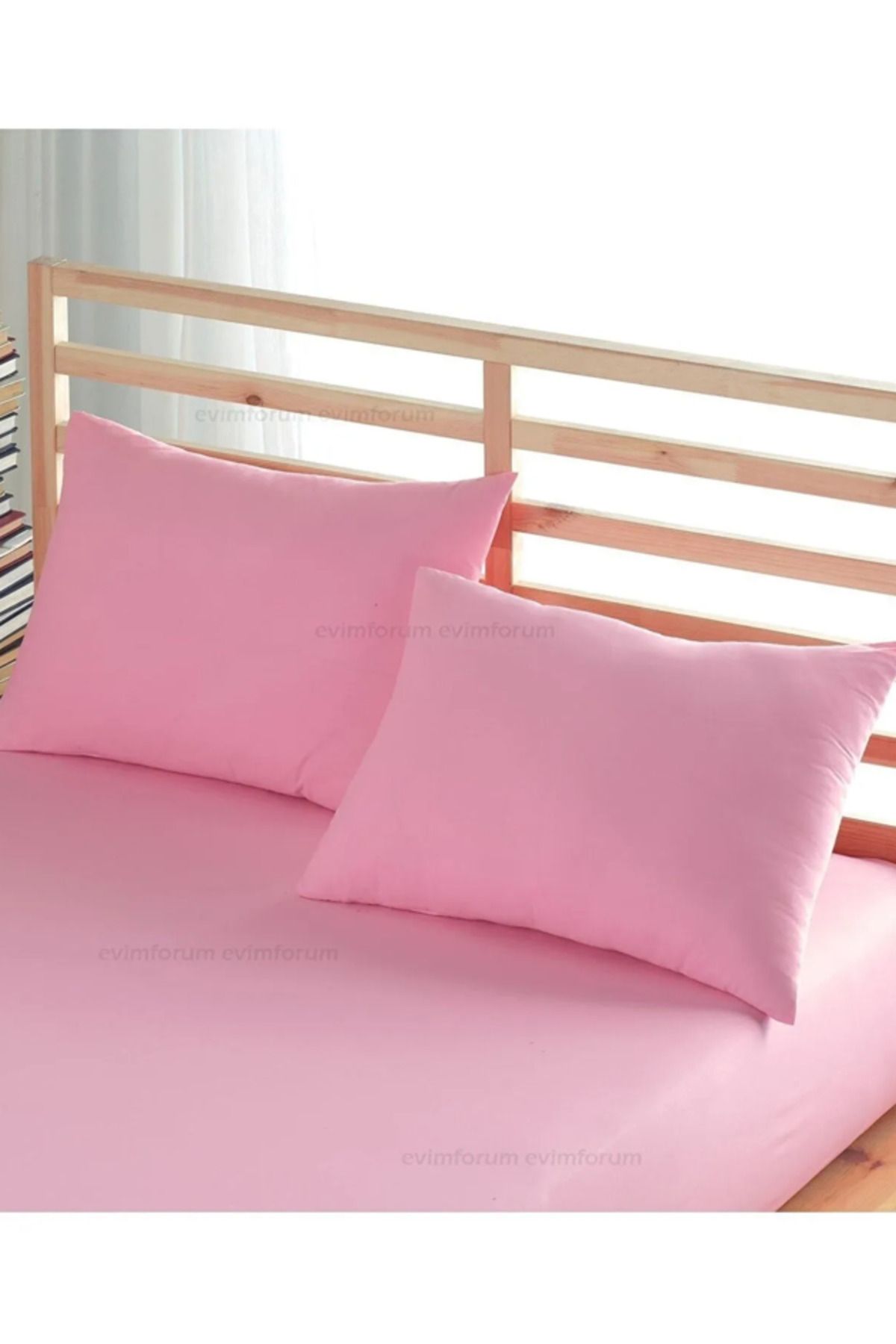 Karina Home Concept 2 Adet Açık Pembe Pamuklu Fermuarlı 50x70 cm Yastık Kılıfı