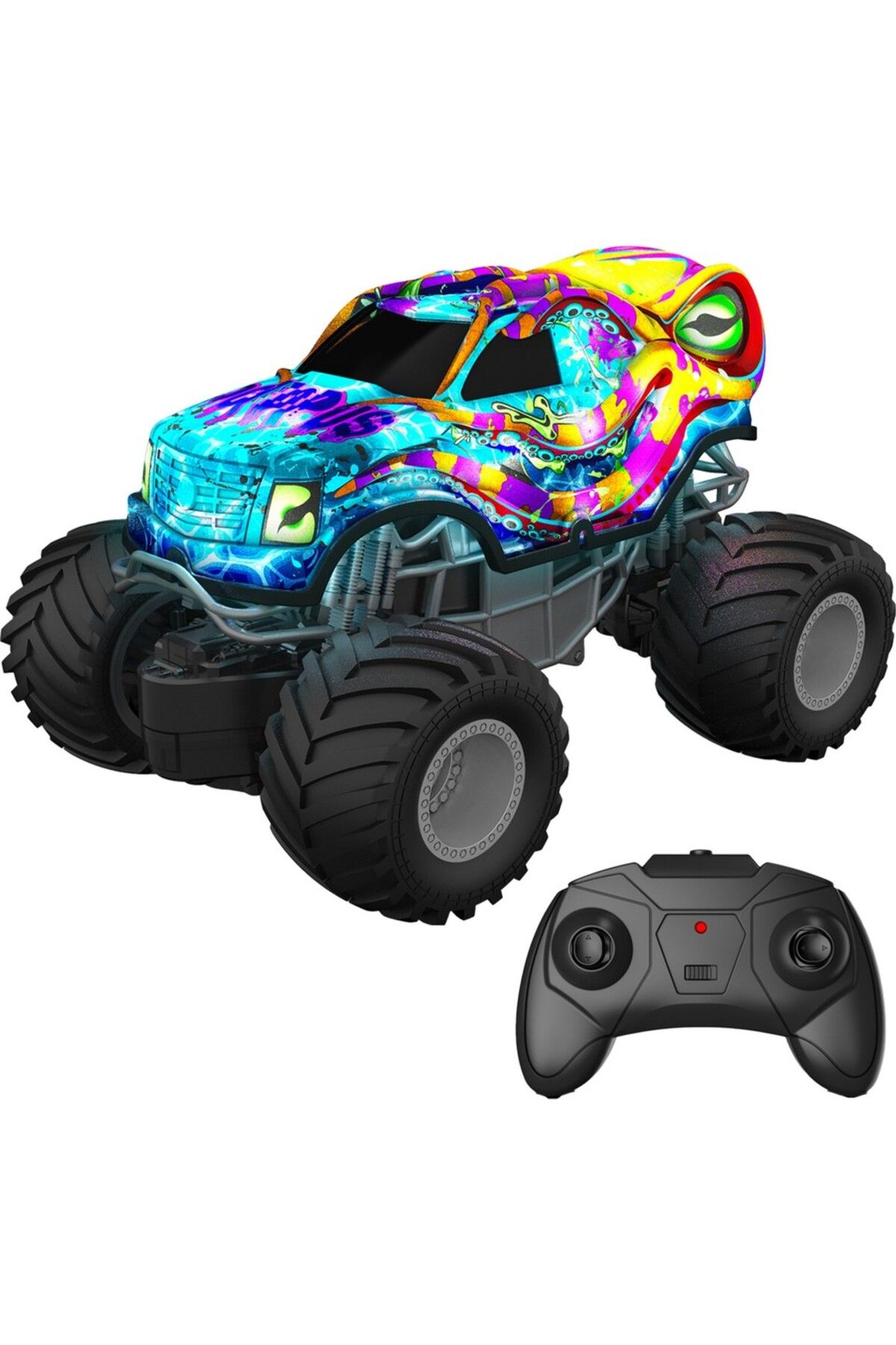 Gepettoys Işıklı Gövde 1:20 2.4ghz Uzaktan Kumandalı Araba Bigfoot Climbing Car Rock Crawler Renkli