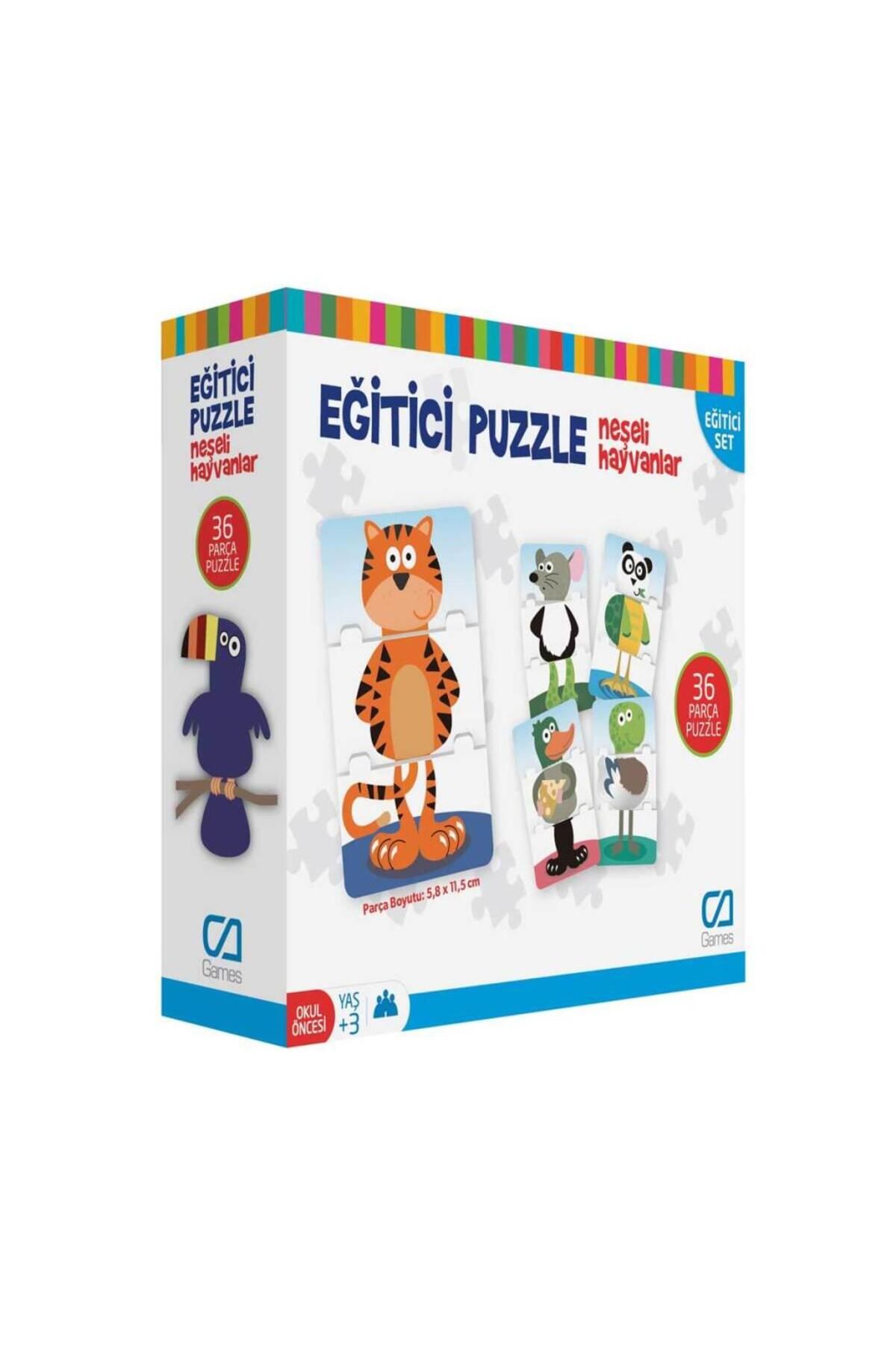 gcaksesuar Nessiworld Games Eğitici Puzzle Neşeli Hayvanlar 36 Parça 5028