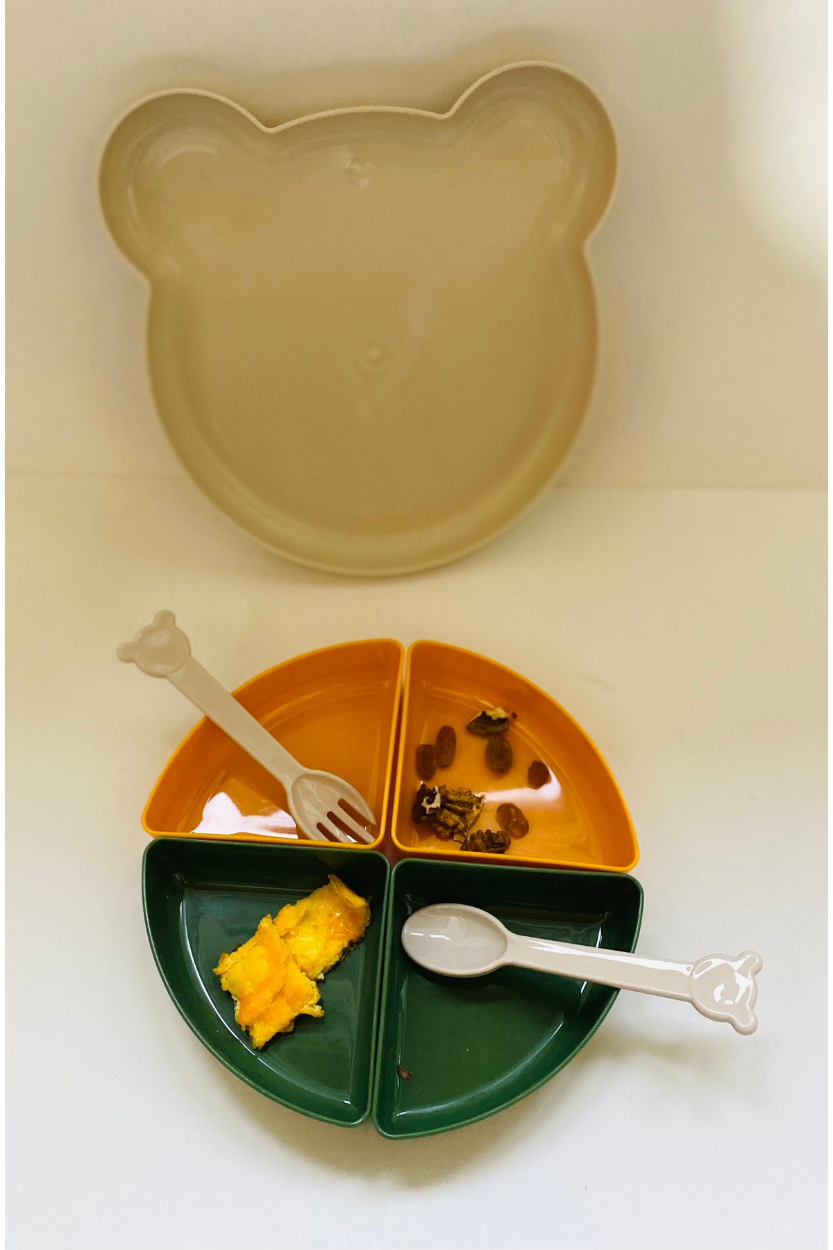LOVA PLASTİK Mama Tabak Seti-Yogi Bebek Ek Gıda Başlangıç Tabağı-Çatal-Kaşıklı Mama Tabağı fotoğrafı 3 (önizleme)