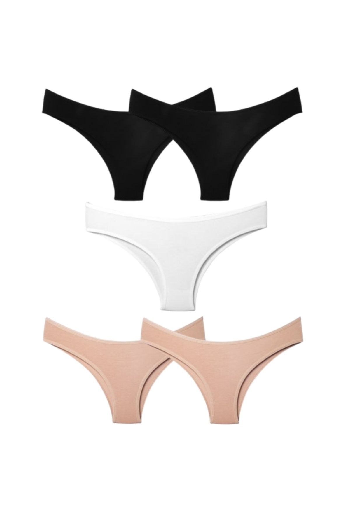 ALYA UNDERWEAR-Női brazil bugyi - 1 db fehér 2 db fekete 2 db bőr 7