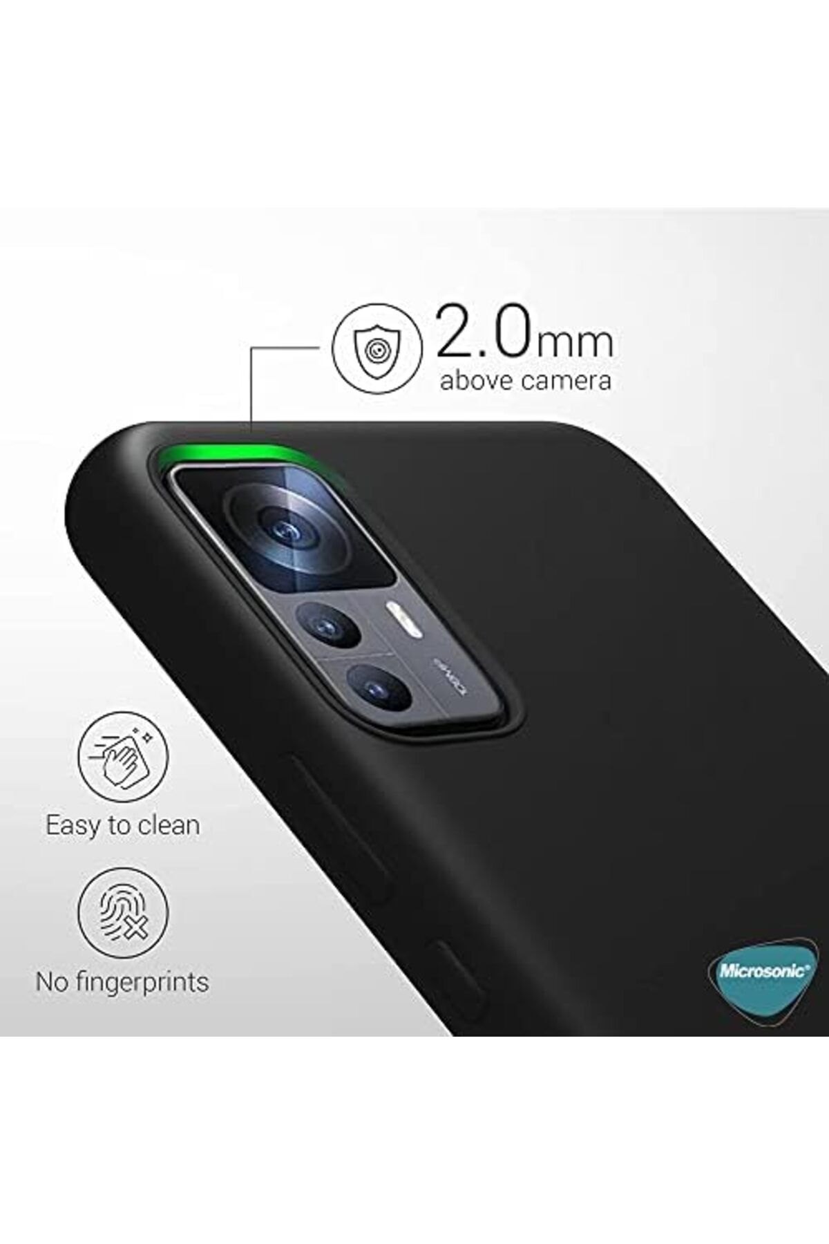 salesalbutik Matte Silicone Xiaomi Mi 12T Pro için Uyumlu  Kılıf Siyah [Mi 12T Pro ile Uyumlu Kılıf - Siyah]