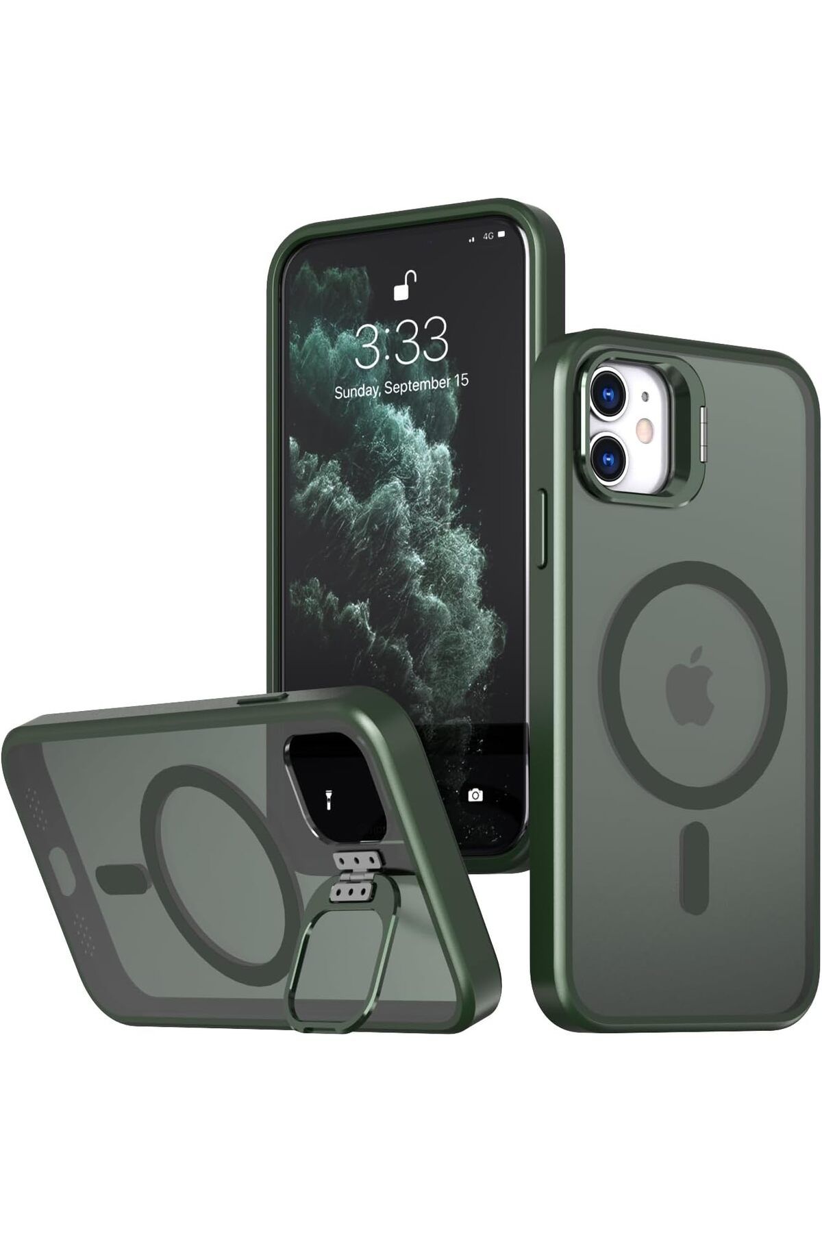 STOREMAX htpshopmx iphone 11/XR uyumlu Metal Lens Koruma Çerçevesi/Standlı Güçlü Mıknatıslı Bağıms