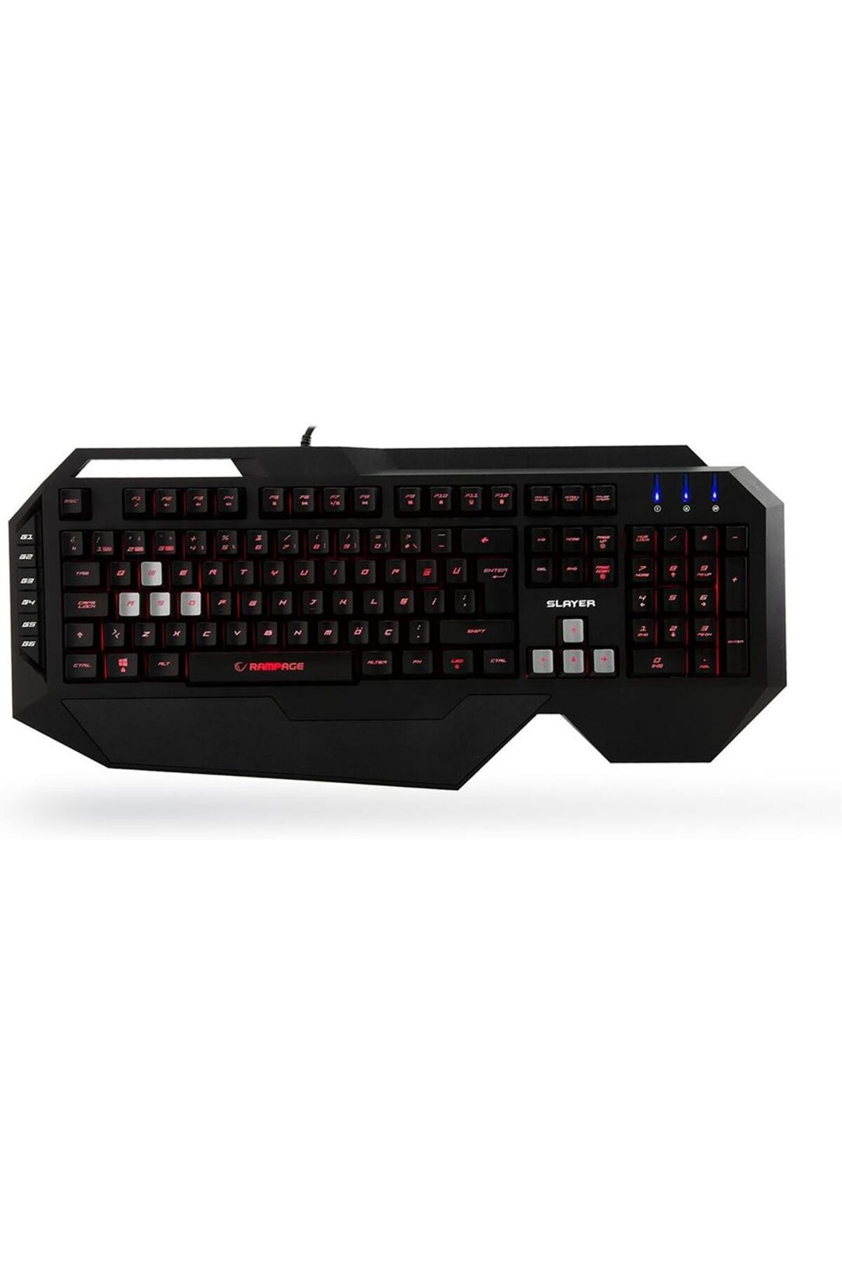 STOREMAX bystoreby SLAYER KB-R11 Siyah USB Tuş Aydınlatmalı Makrolu US Q Gaming Klavye NewDesing 646268