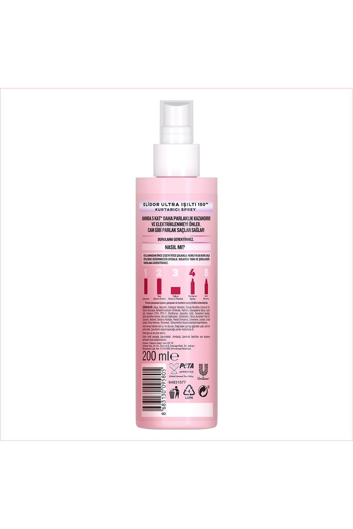 Saç Kurtarıcı Sprey Ultra Işıltı Yoğun Parlaklık 200 ml x2 — SET.UNİ.8420 — تصویر 8 از 8