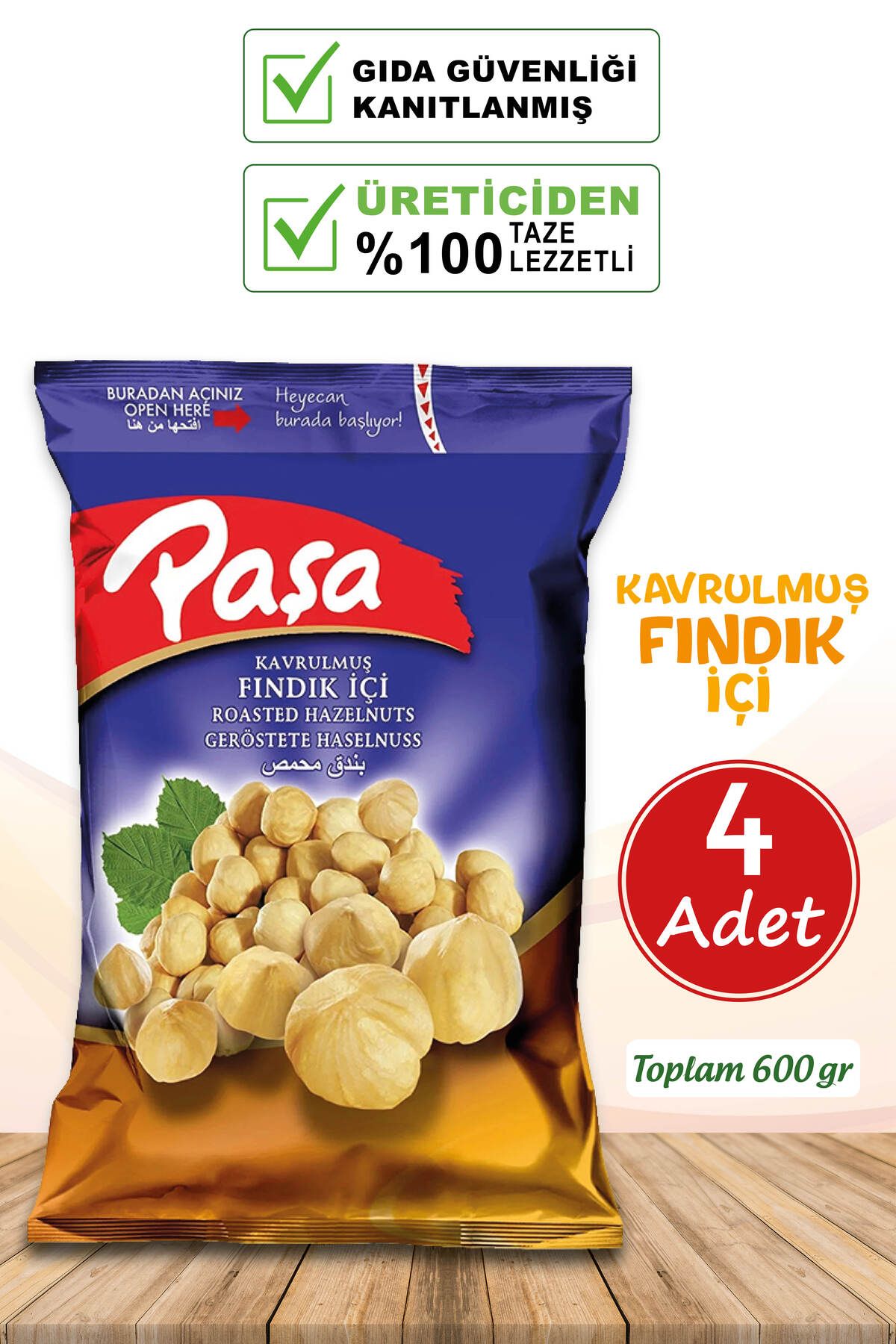 Paşa Kuruyemiş Paşa Fındık Içi 150 Gr. X 4 Adet (1. KALİTE)