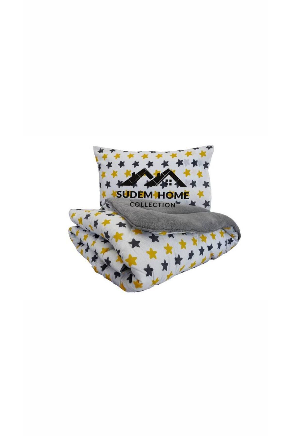Sudemhome-Welsoft Single Soft Sleeping Set - Yellow Star, with Elastic Sheets 2