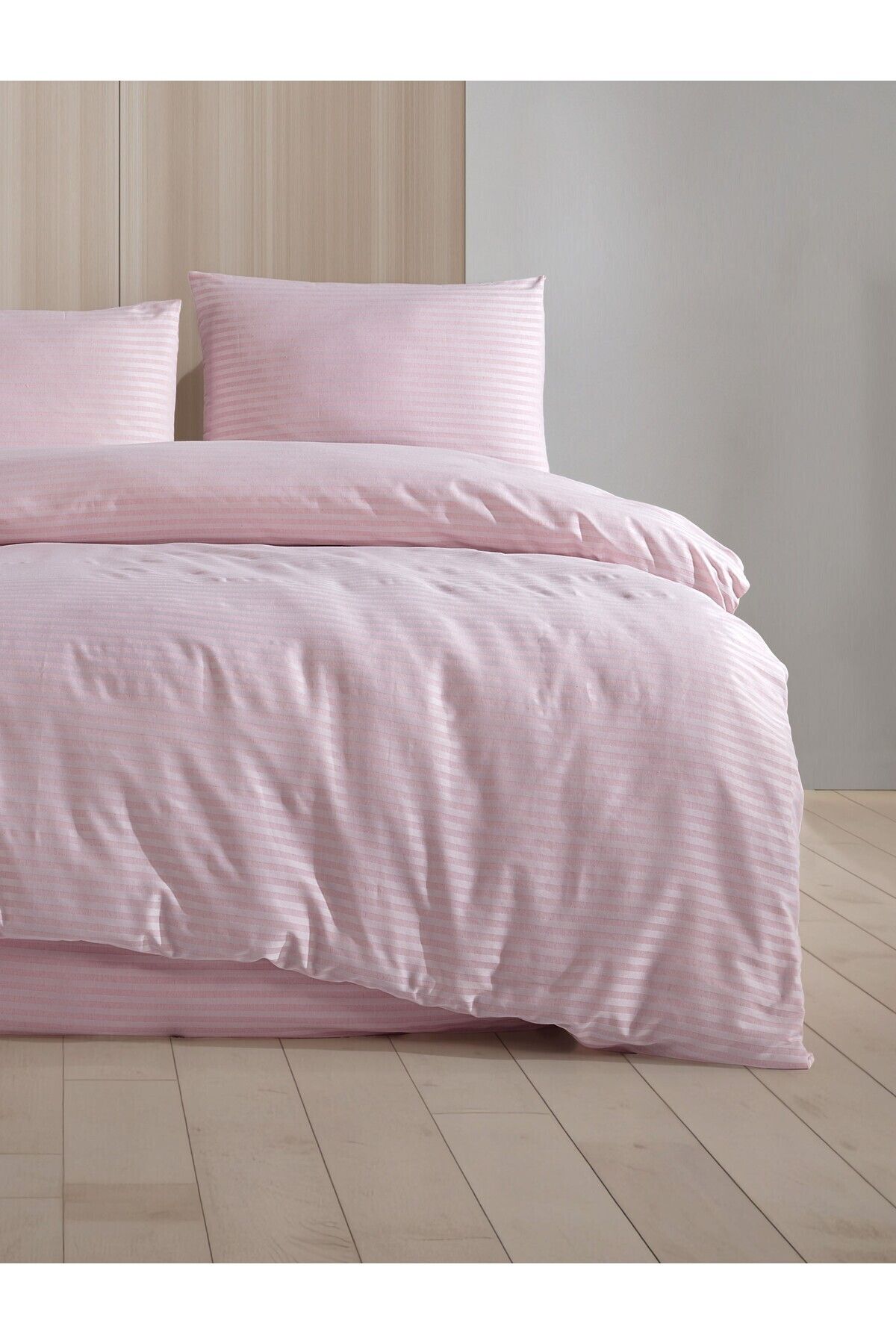 Loyal Home-Baroque Pink Striped Satin Double Duvet Cover Set 5