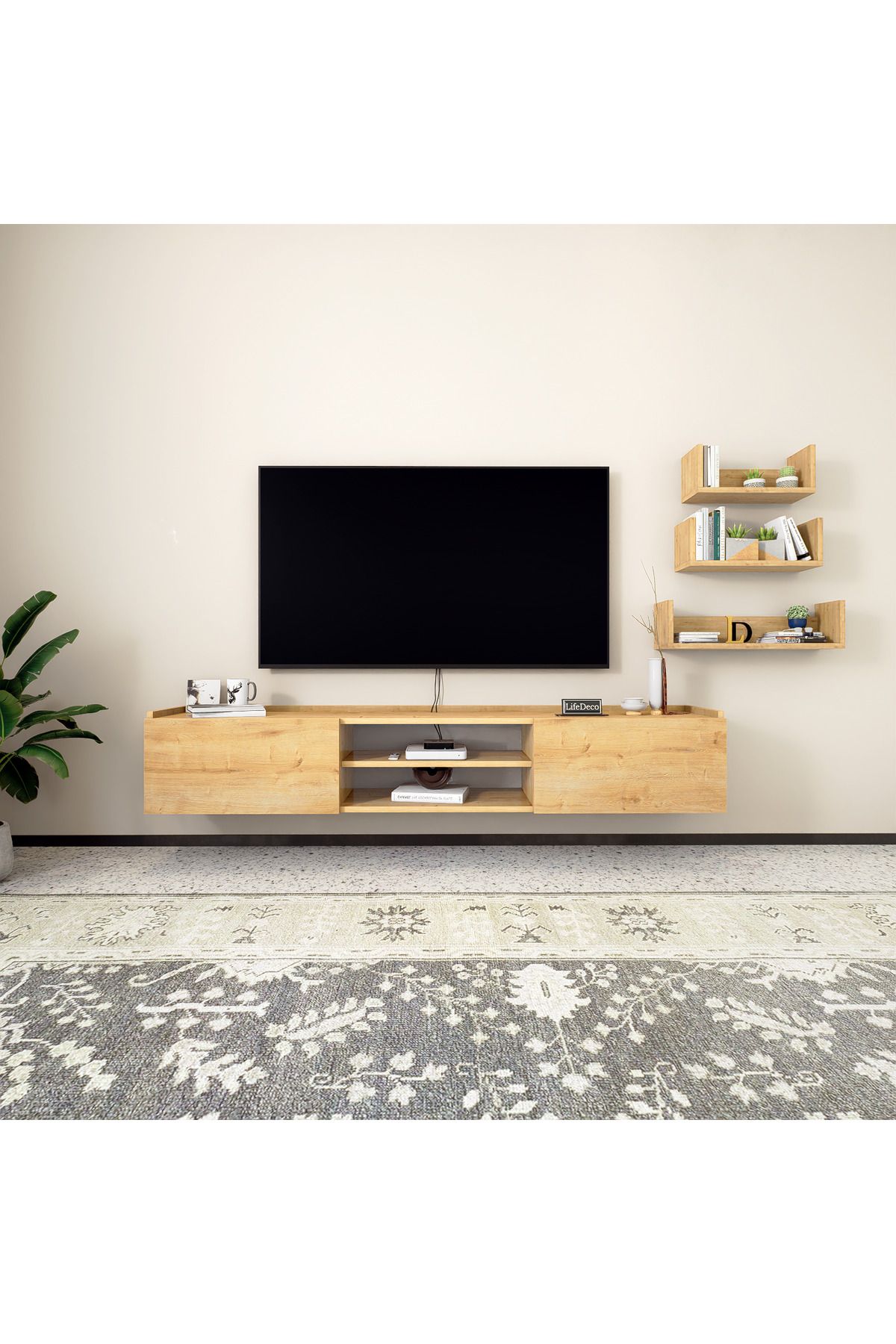 Life LİFEDECO TV SEHPA ÜNİTESİ 180 CM 3 LÜ RAF DAHİL LD-2000-R9