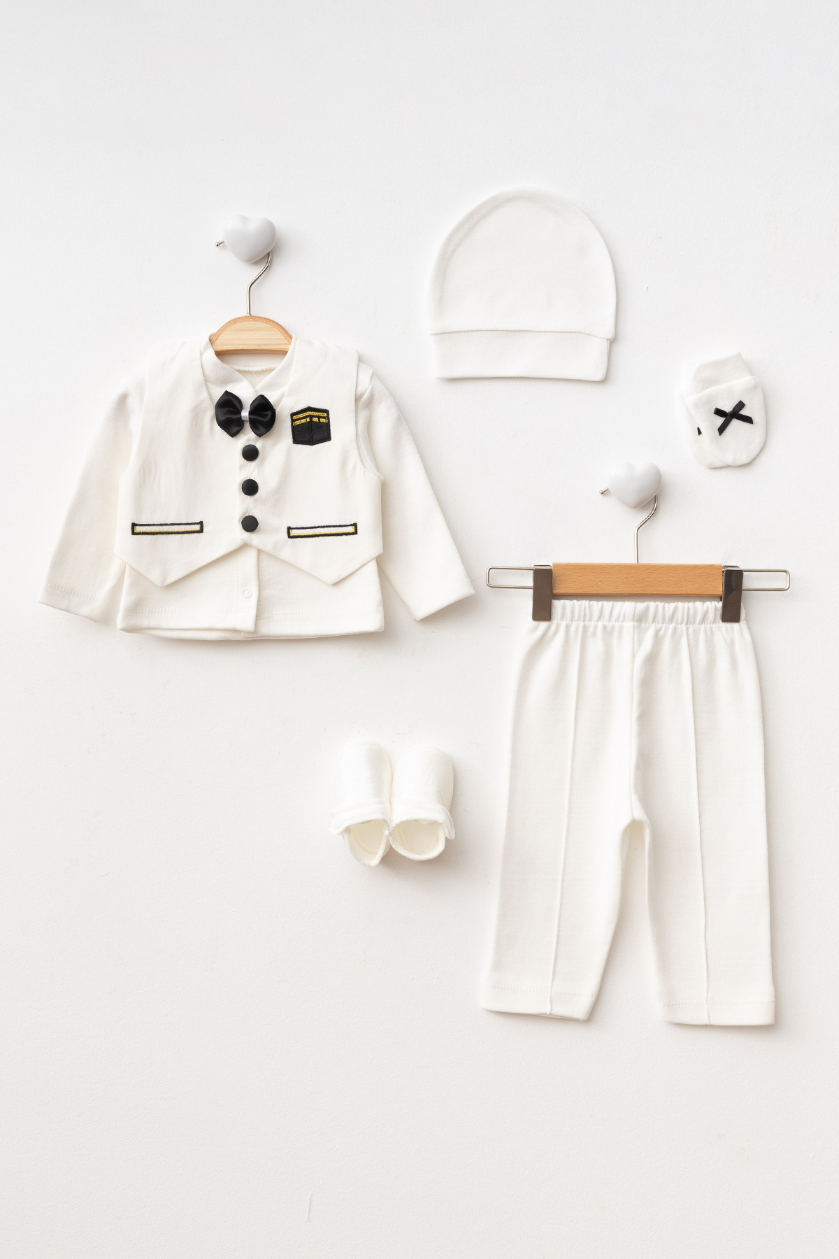 Ponpon Baby Erkek bebek mevlüt takımı 6 parça sünnet seti kabe nakışlı bebek hediyelik set fotoğrafı 2 (önizleme)