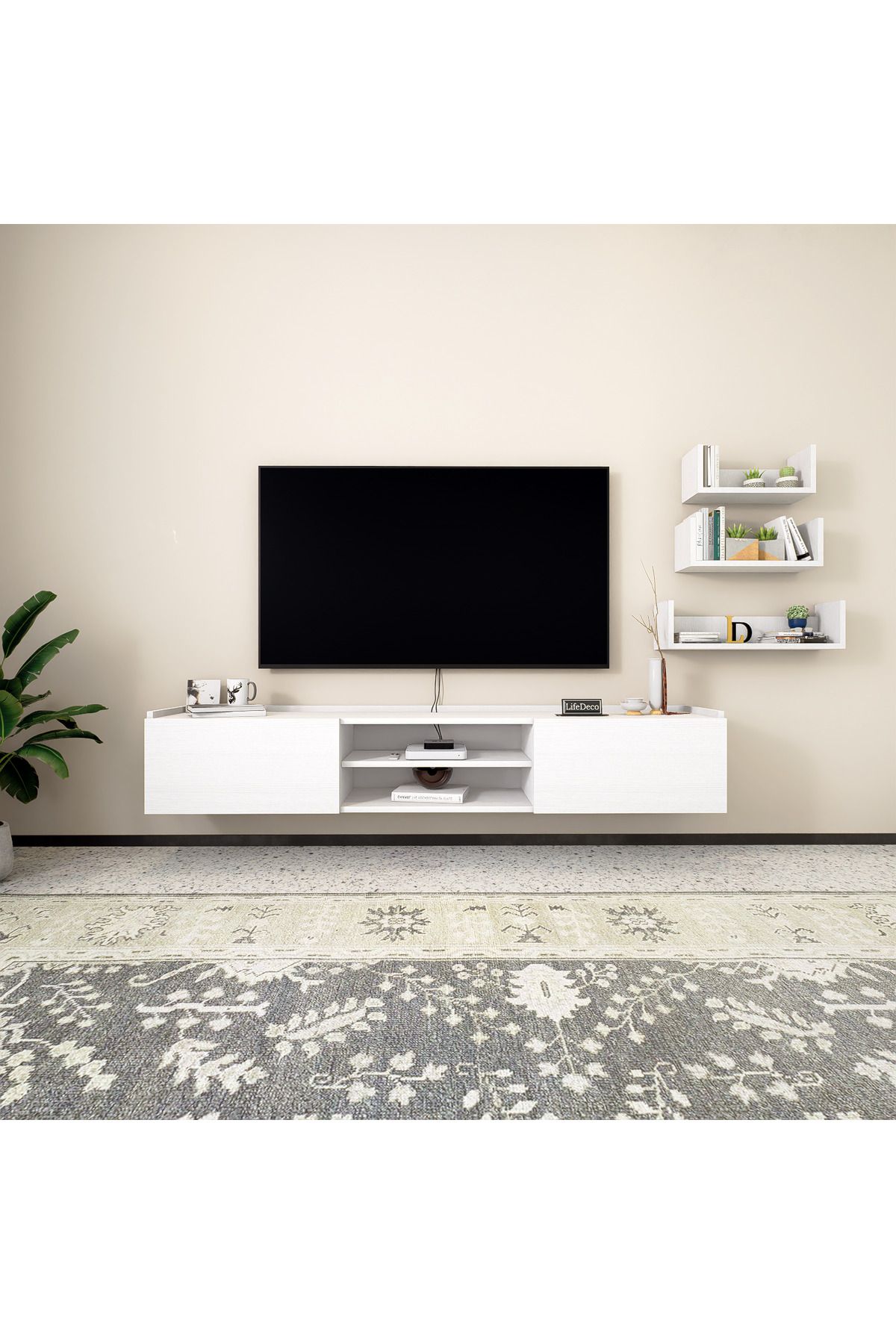 Life LİFEDECO TV SEHPA ÜNİTESİ 180 CM 3 LÜ RAF DAHİL LD-2000-R9